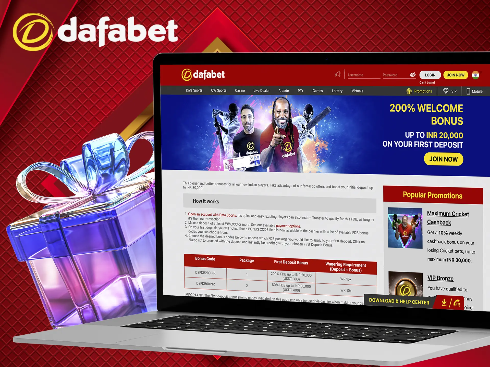 Take advantage of a unique opportunity to get a nice bonus after your first deposit at Dafabet.