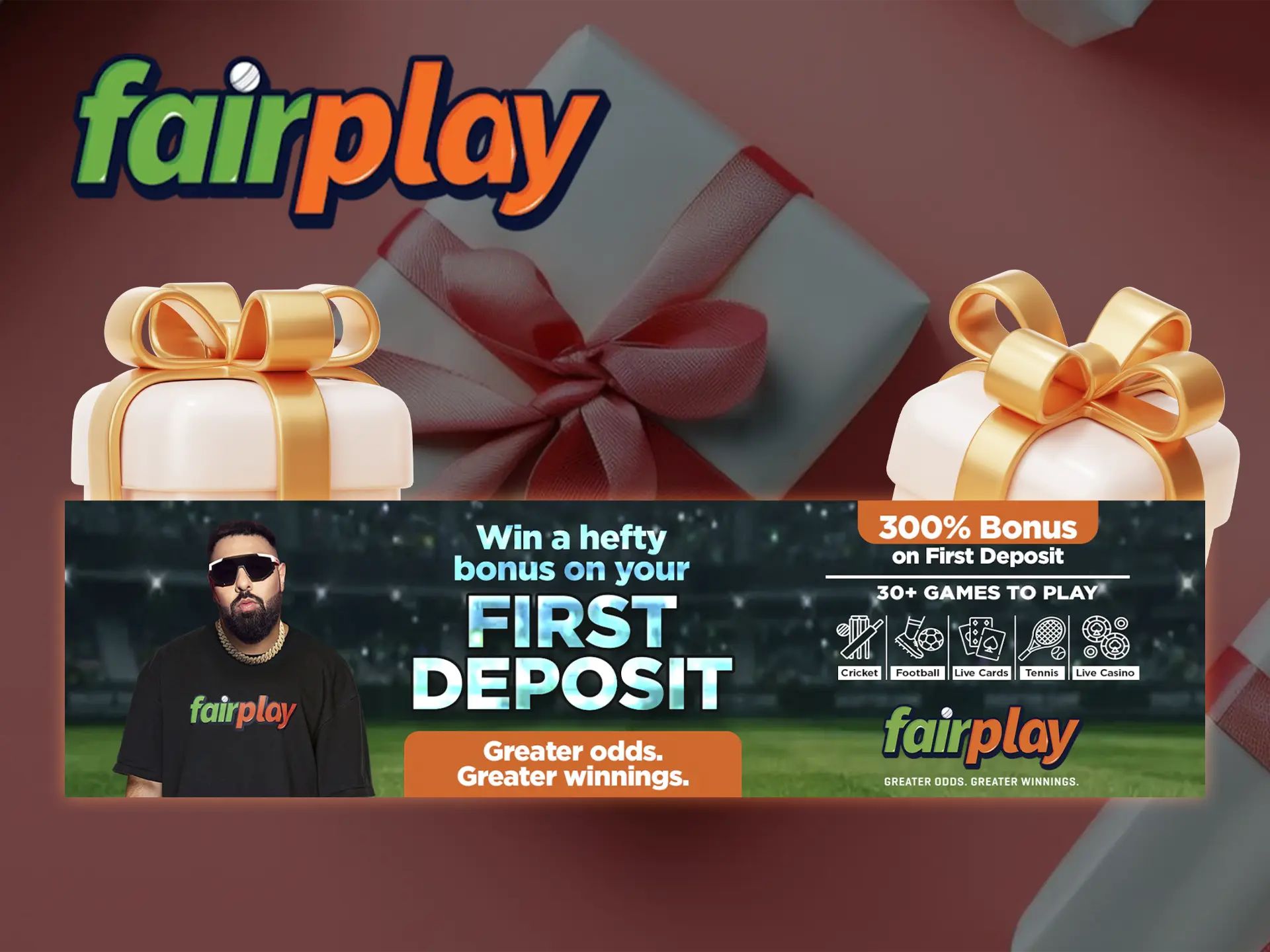 Take advantage of Fairplay's post-registration bonus which will increase your deposit and profit.