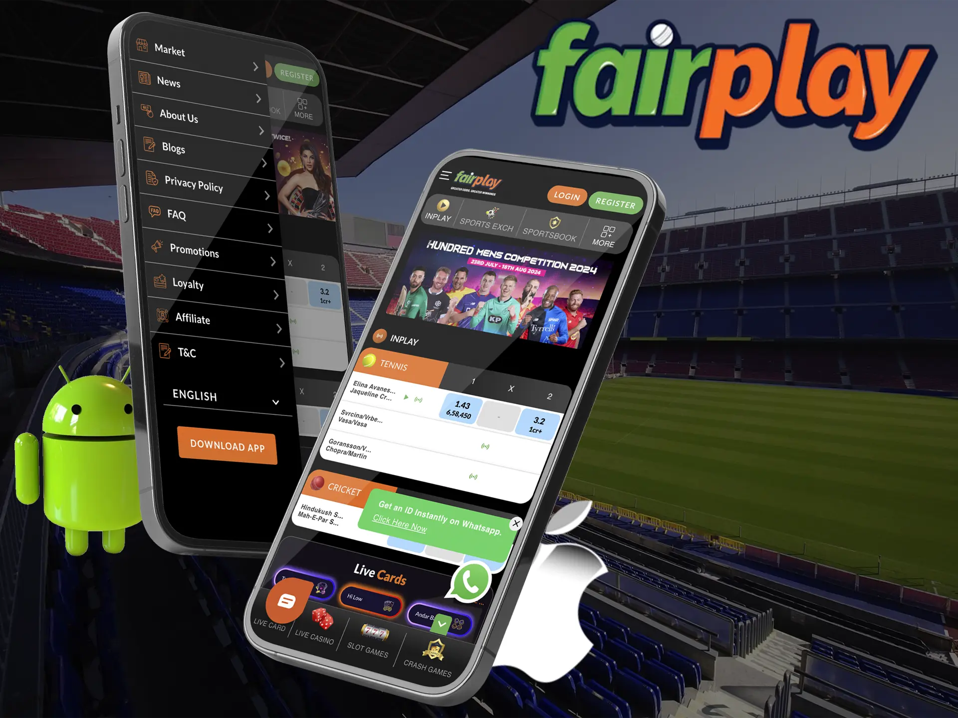 Use the state-of-the-art Fairplay app to bet from anywhere.