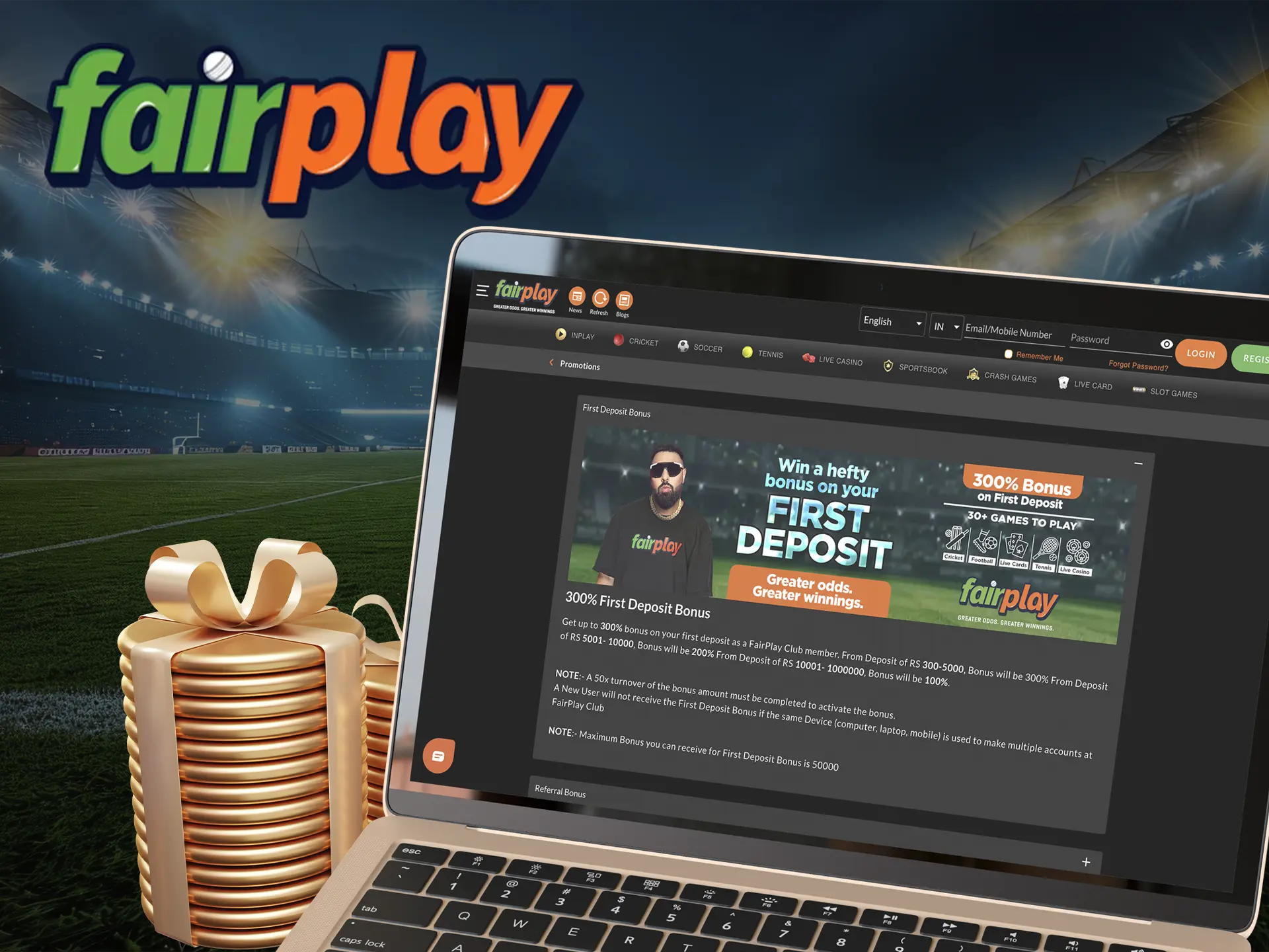 Use bonuses from Fairplay to get a large deposit bonus.