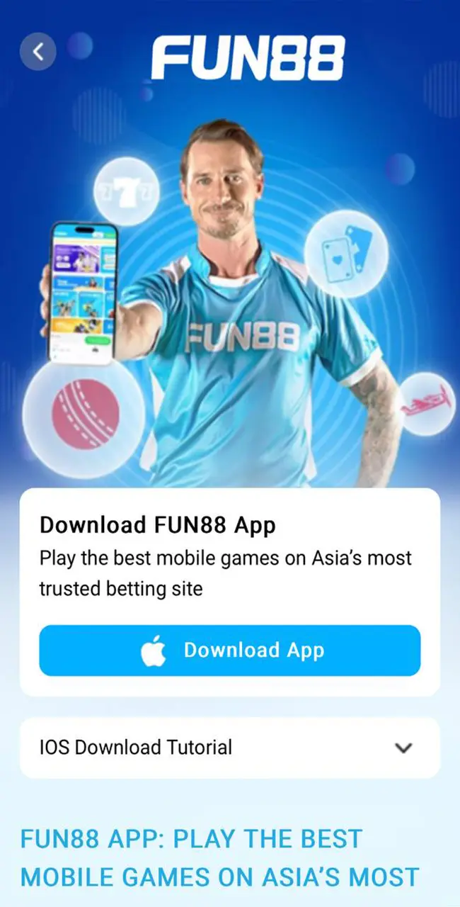 Start downloading the Fun88 mobile app for your Apple device.