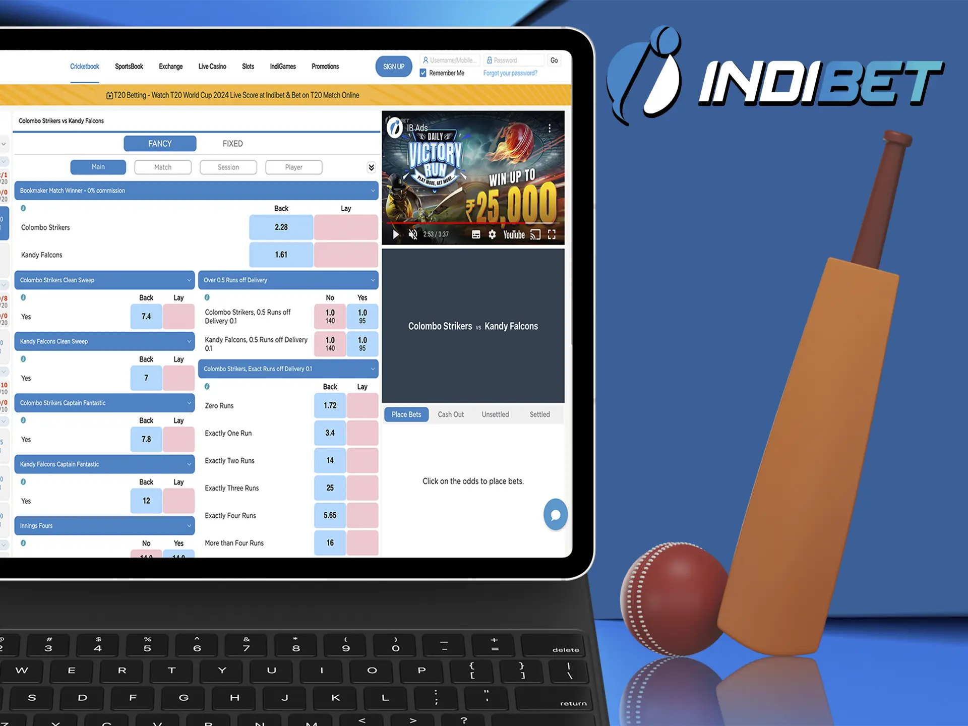 Indibet has a unique odds system that allows you to compete with other players for accurate match predictions.