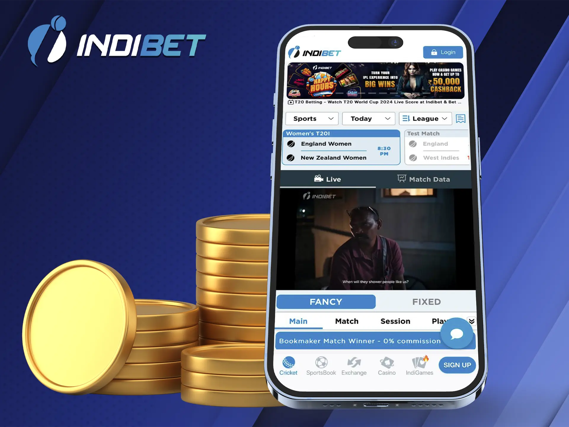 Use the Indibet app which provides a high level of protection for your funds and transactions.