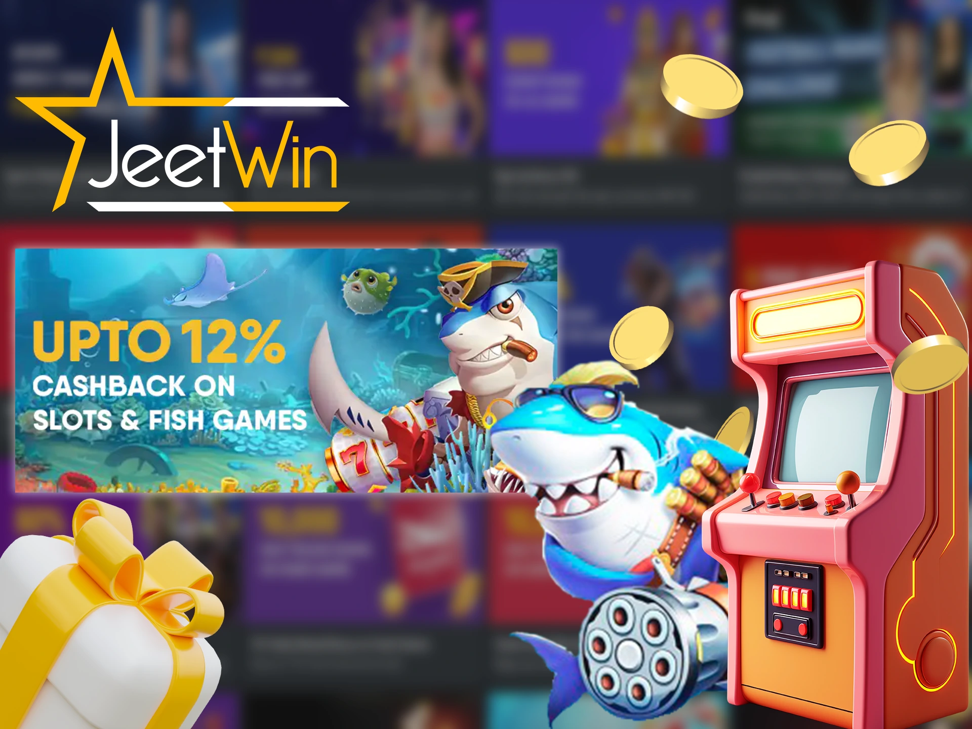 Play slots and fish games on Jeetwin and earn cashback.