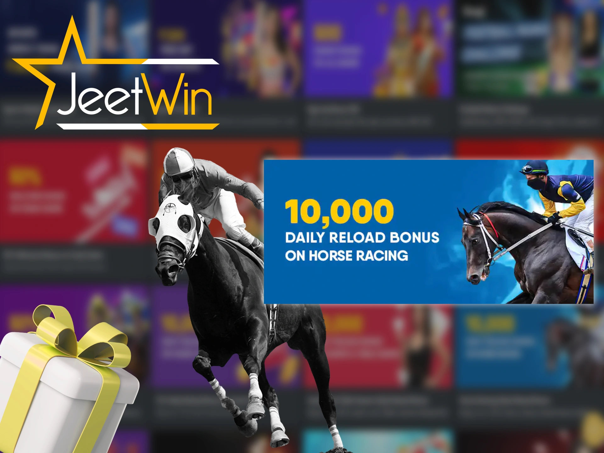 Place bets on horse racing and get bonuses at Jeetwin.