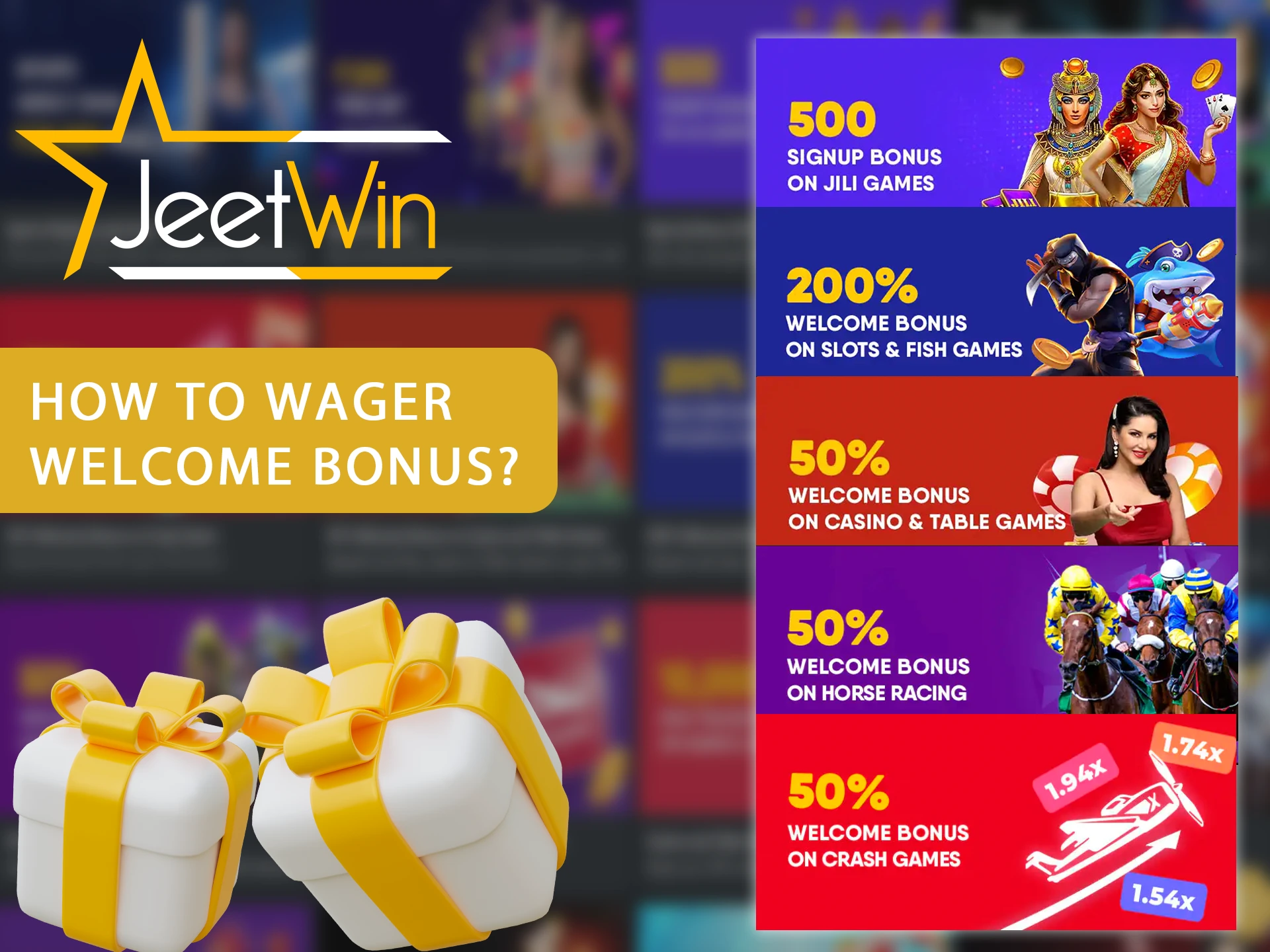 To use the Jeetwin welcome bonus, you need to meet the wagering requirements.