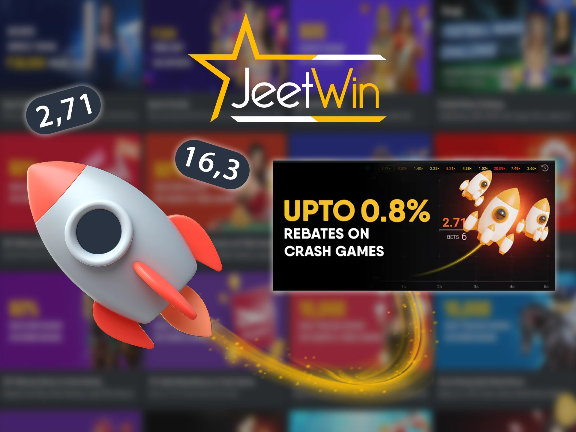 Play Crash games every day and get bonuses at Jeetwin.