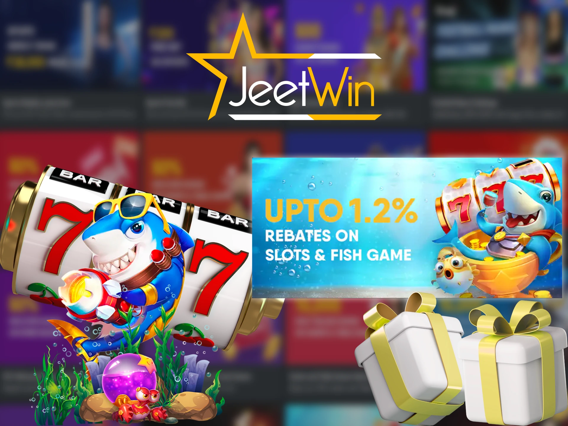 Play any slots and fish games on Jeetwin and get bonuses.