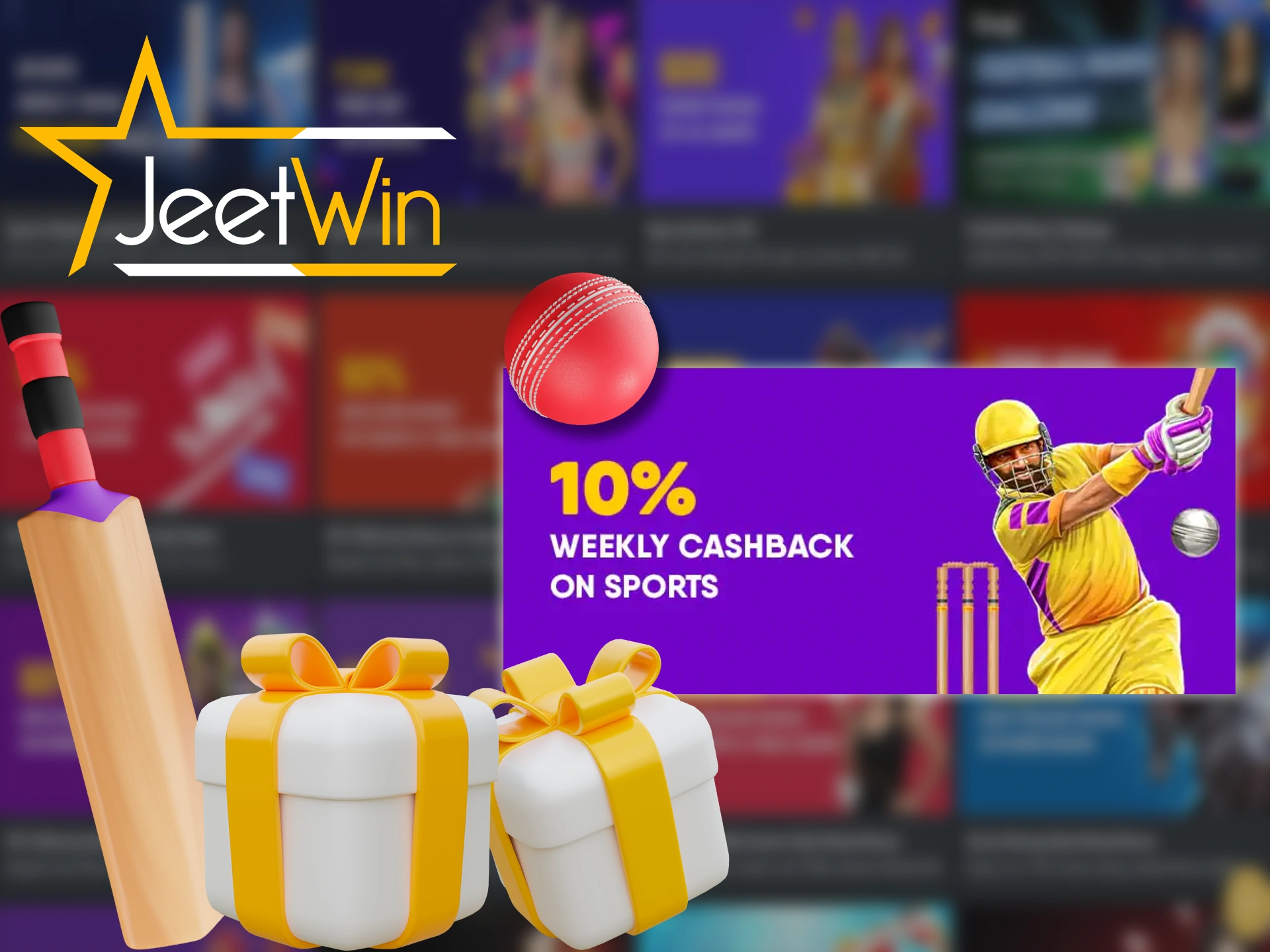 Place bets on sports and get weekly cashback at Jeetwin.