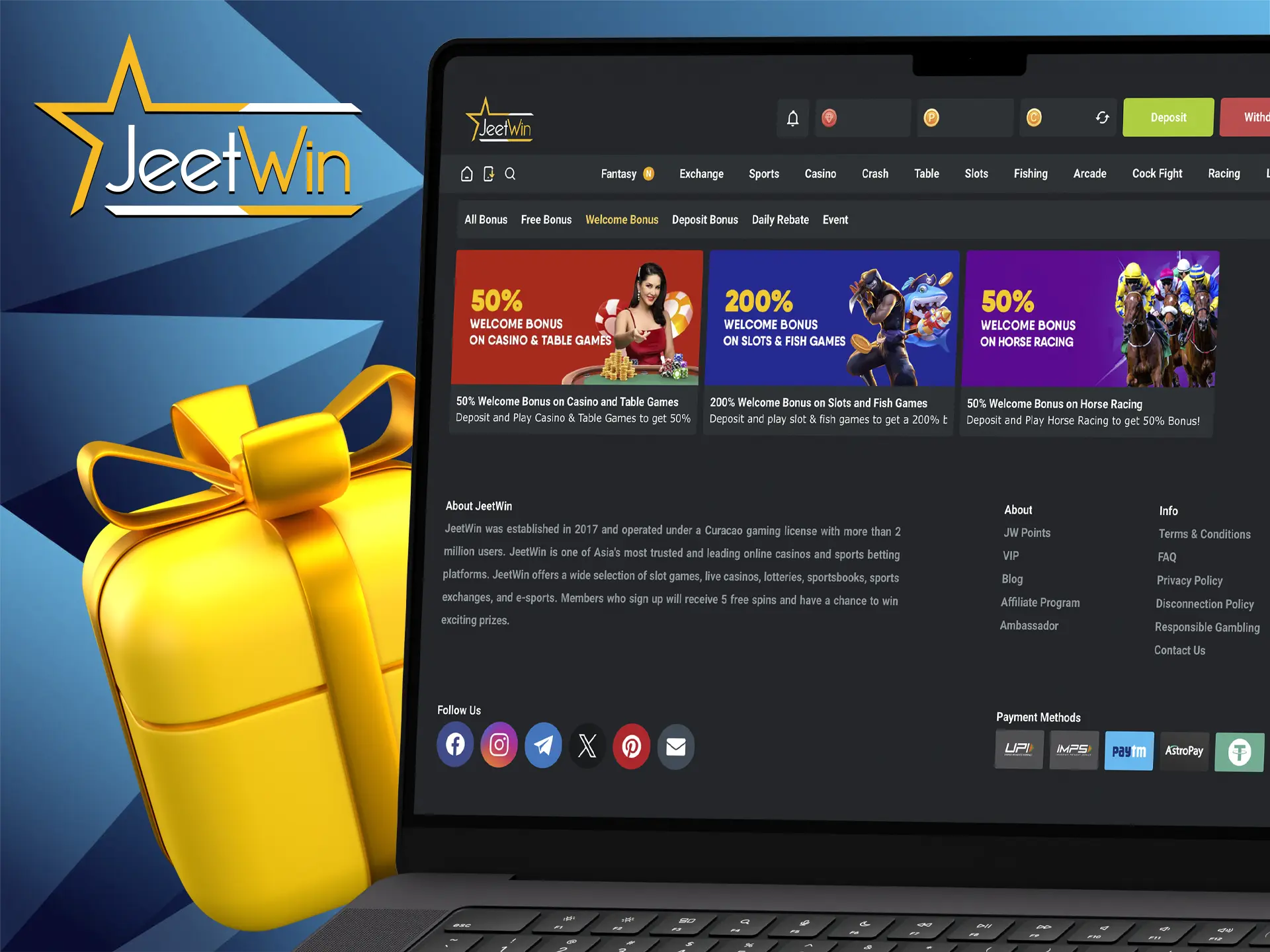 Claim your welcome bonus from Jeetwin to bring your cricket betting to the max.