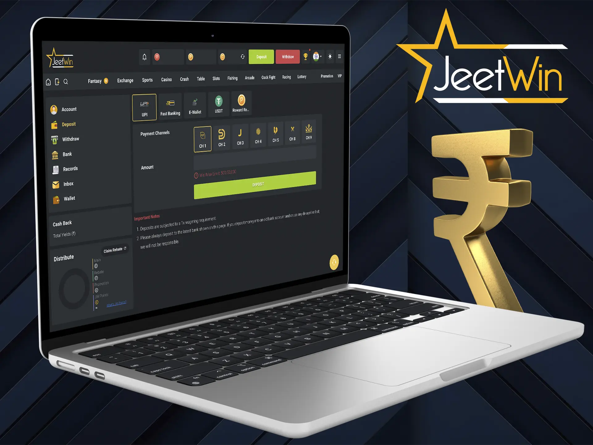 Top up at Jeetwin Casino and discover the world of betting and the best slots.