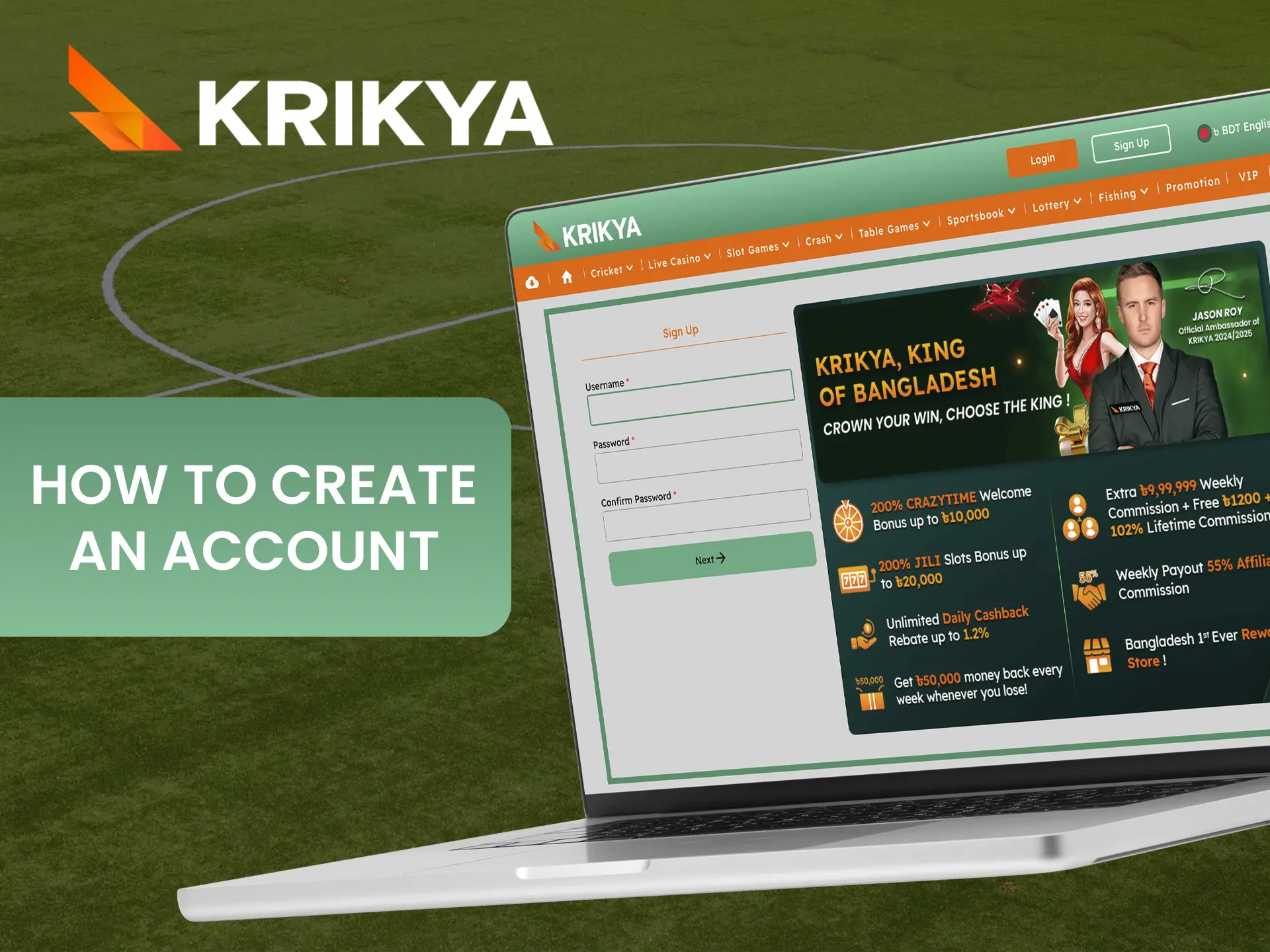 Be careful when entering your details into the Krikya bookmaker registration form.