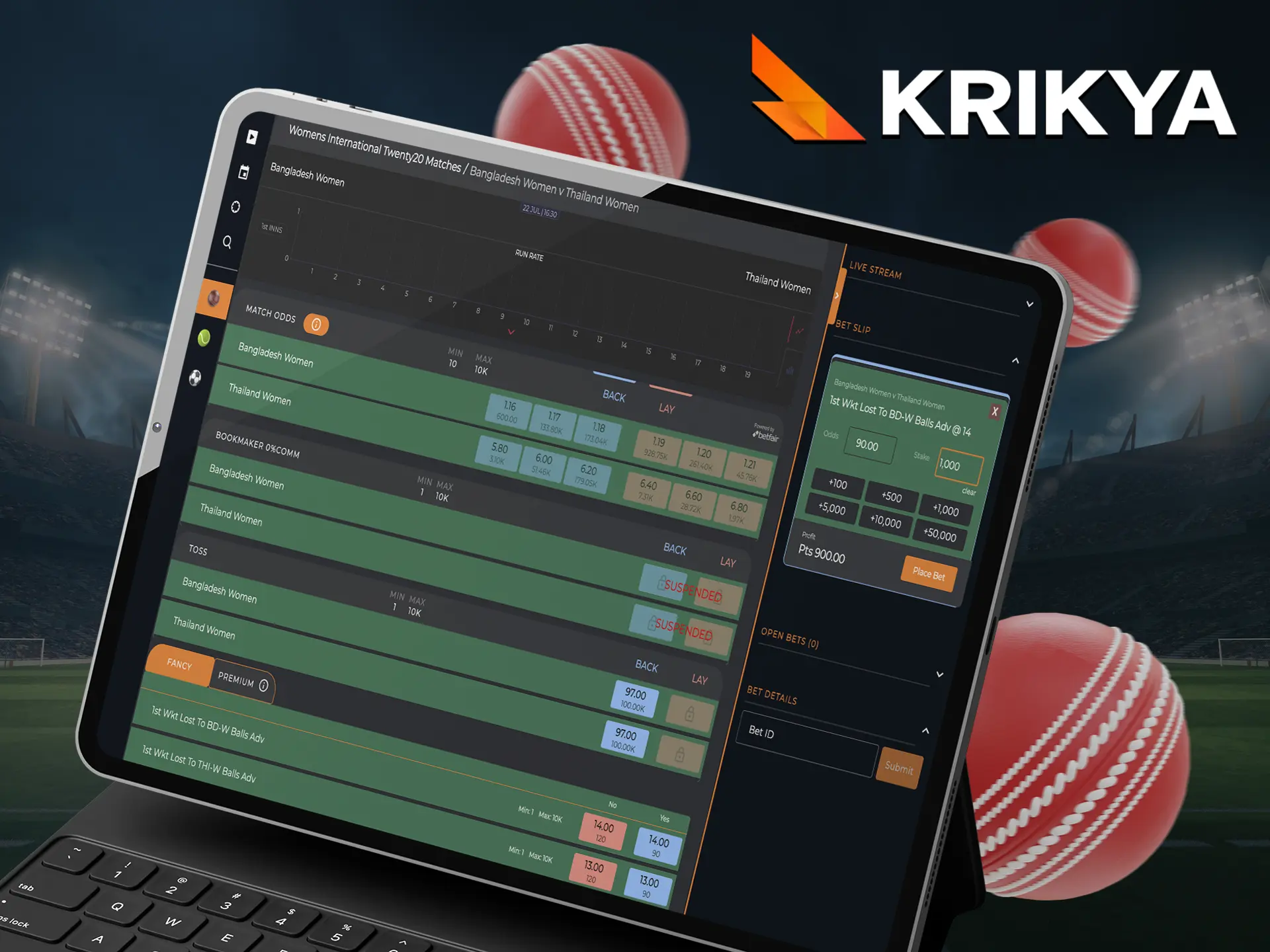 Analyse matches and make accurate predictions when betting at Krikya.