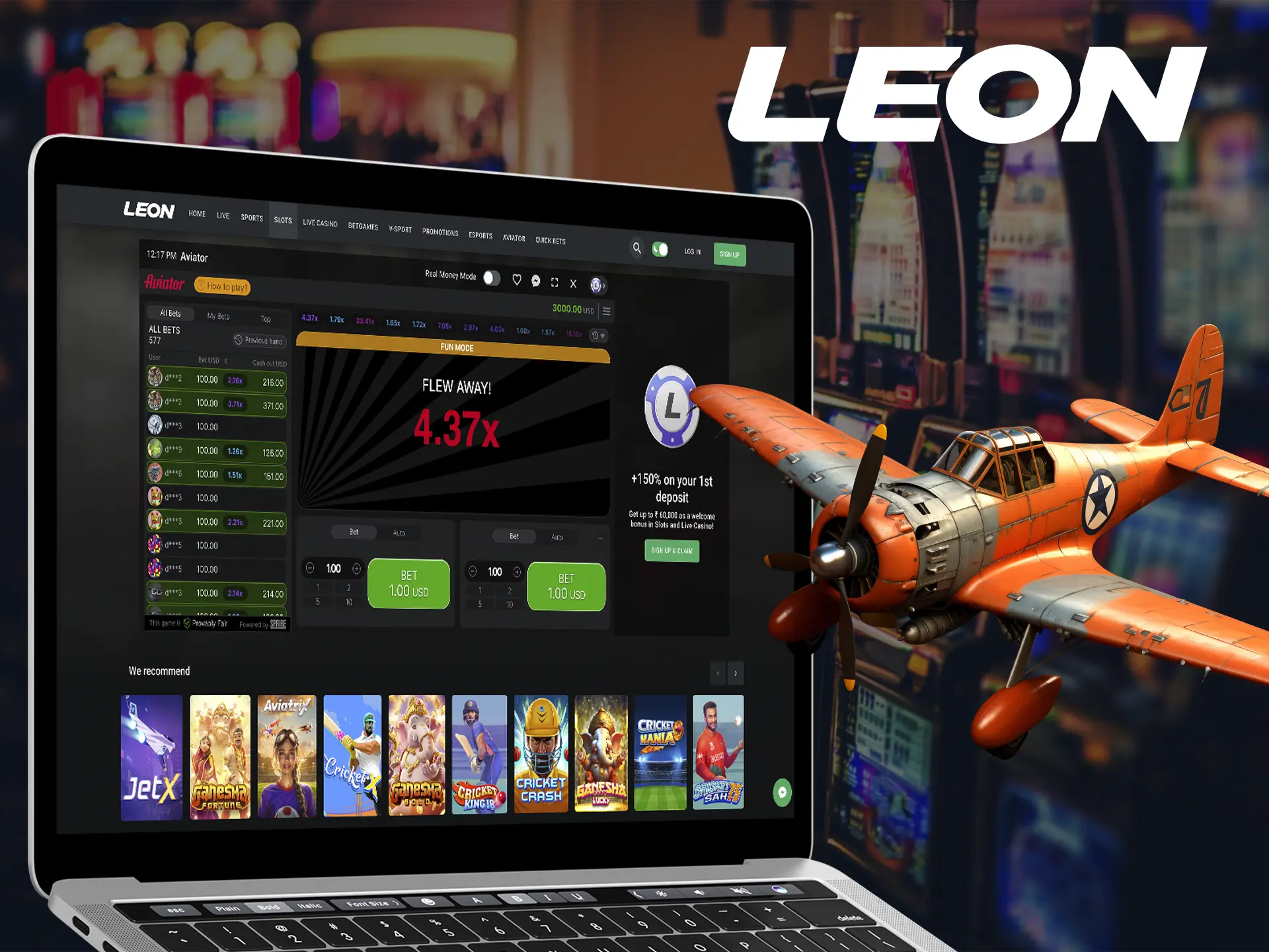 Play the most popular crash game Aviator and get unprecedented winnings from Leonbets Casino.