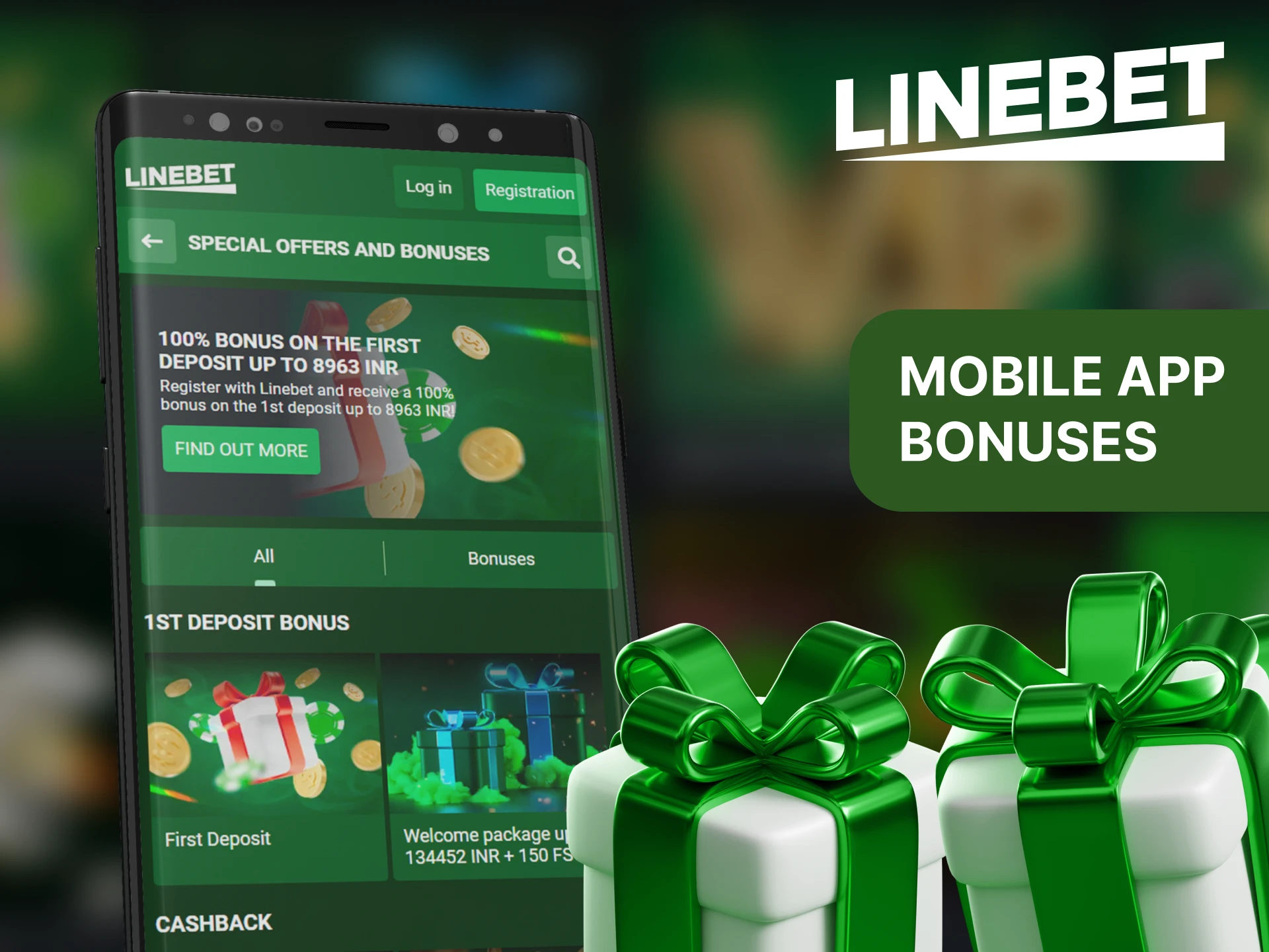 Get the same bonuses as on the website in the Linebet mobile app.