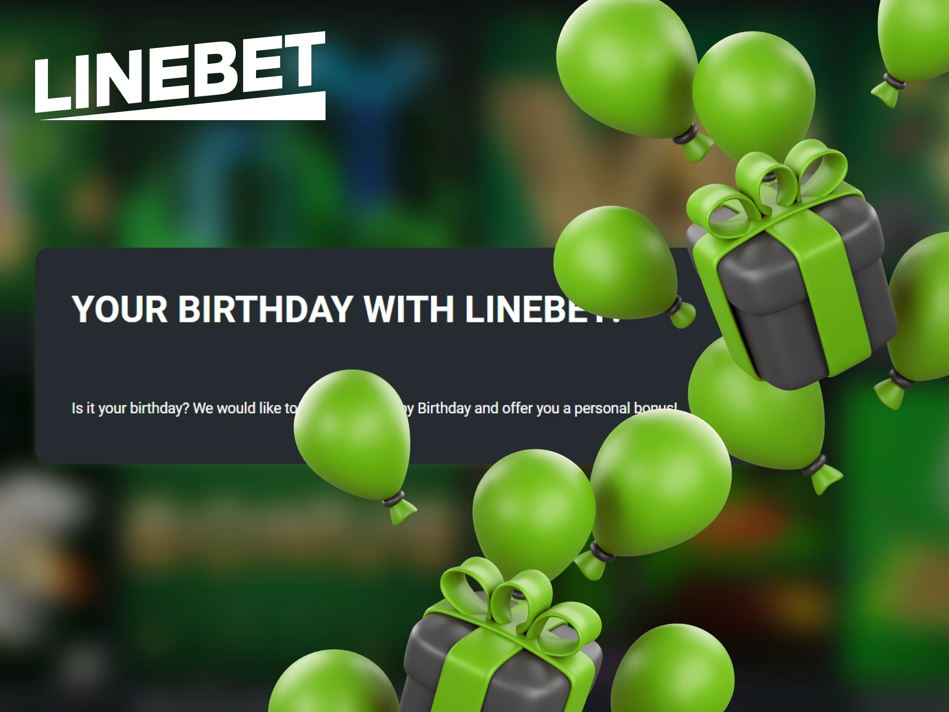 Get a free bet on your birthday at Linebet.