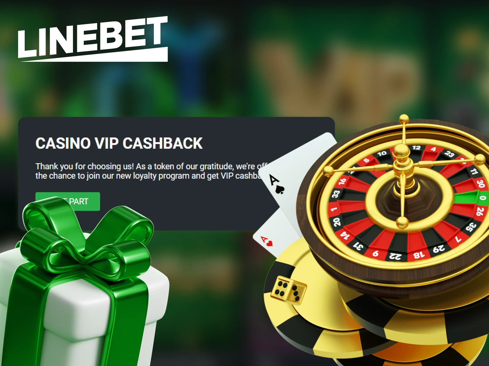 Get casino cashback at Linebet by joining their VIP program.