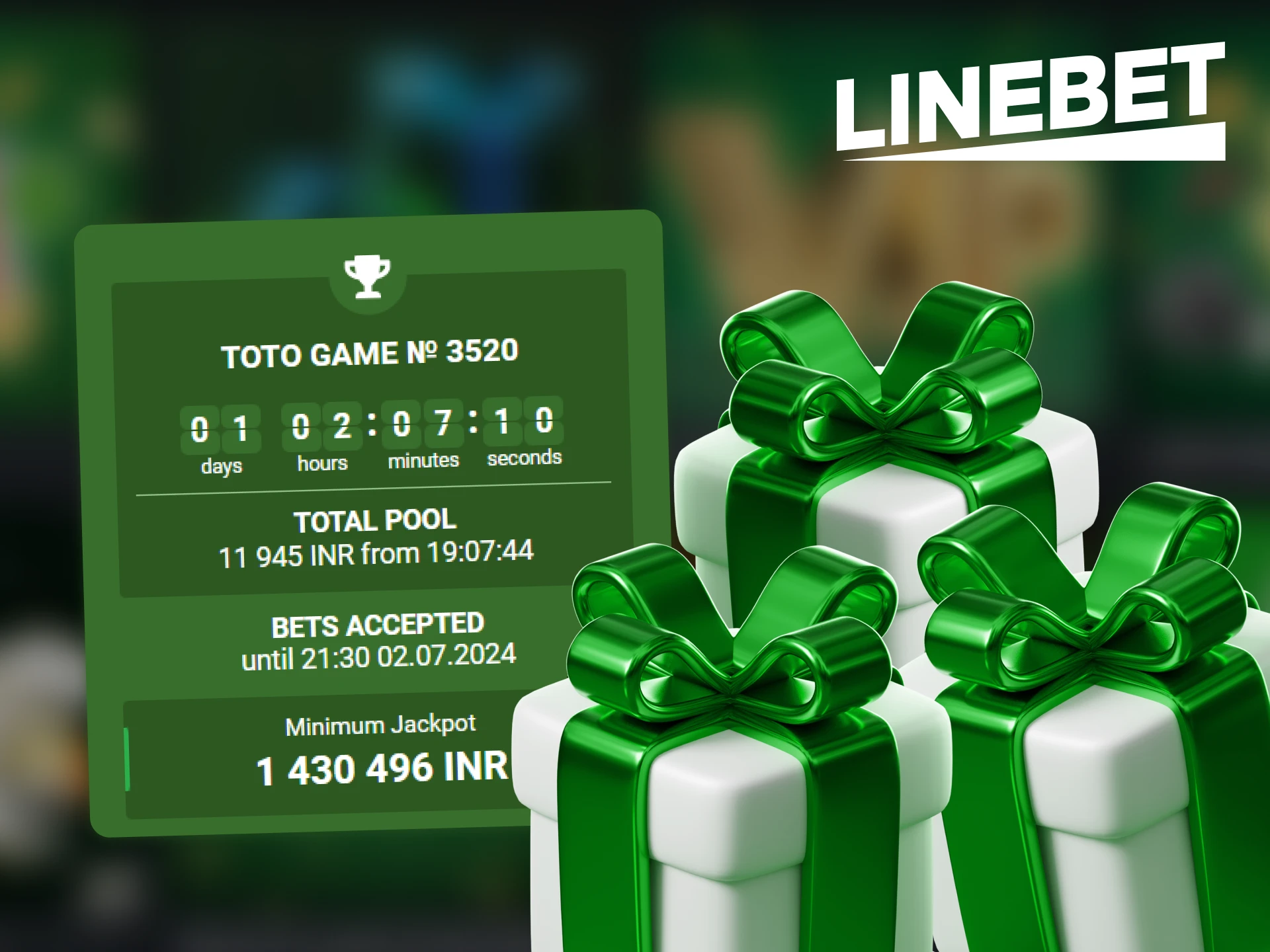 Linebet offers TOTO betslips highlighting the best sporting events whose results can be predicted and win.