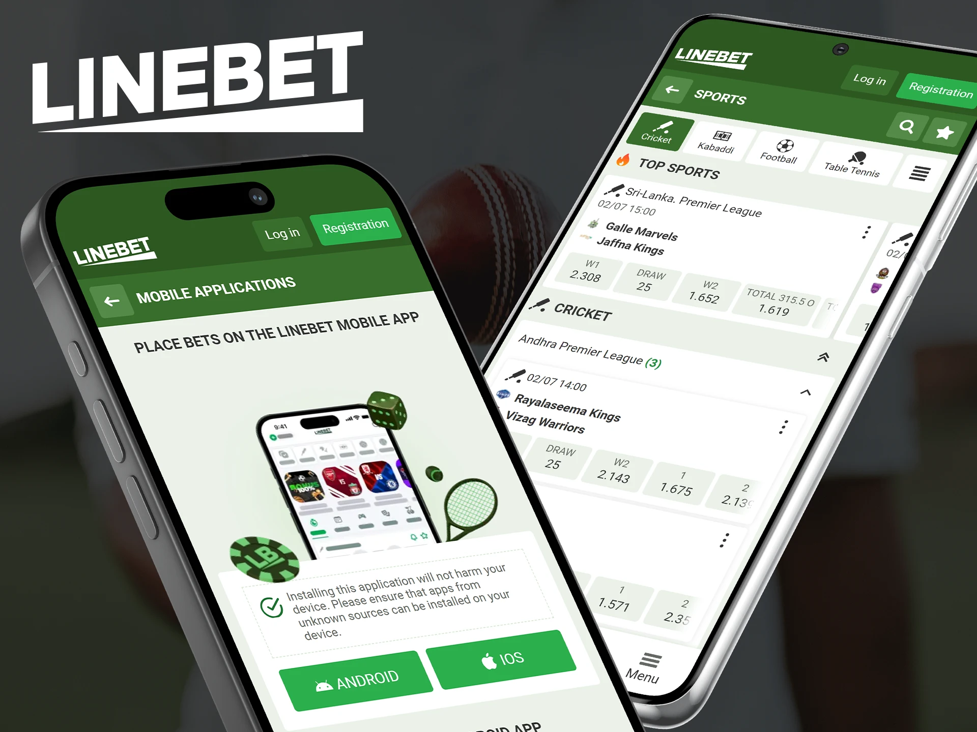 Install the Linebet app on your phone and bet on cricket anytime.