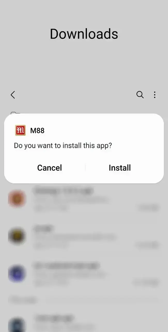 Wait for the M88 app to be fully checked after installation and start using the casino.