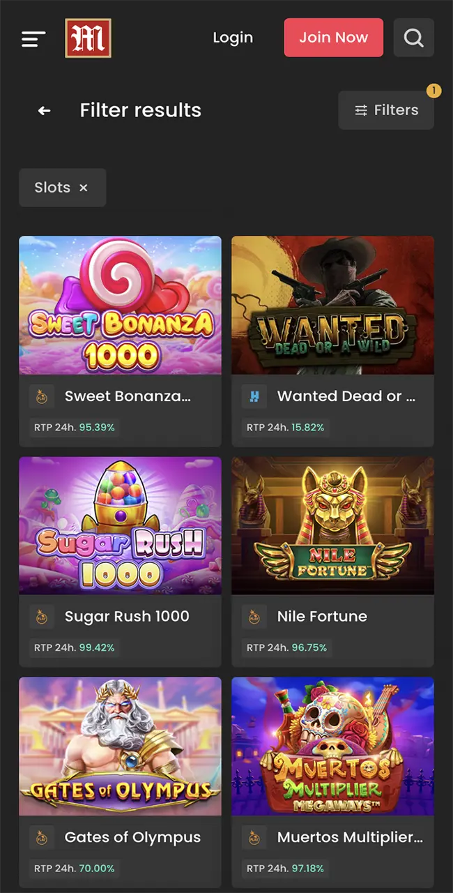 The most popular slots at M88 Casino.