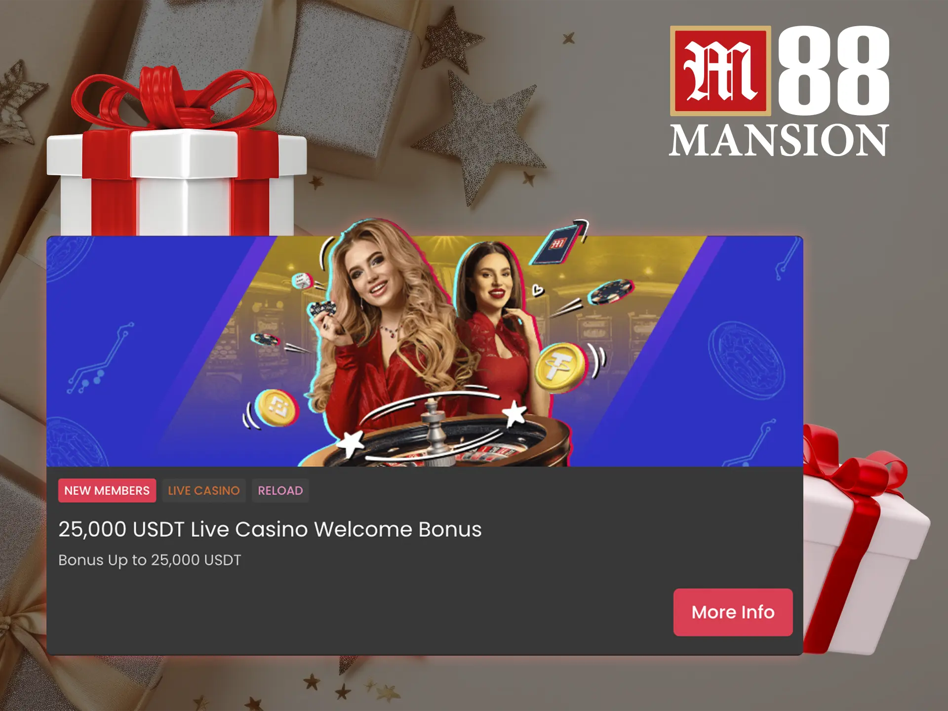 Take advantage of the bonus programme from M88 Casino which will significantly increase your bet.