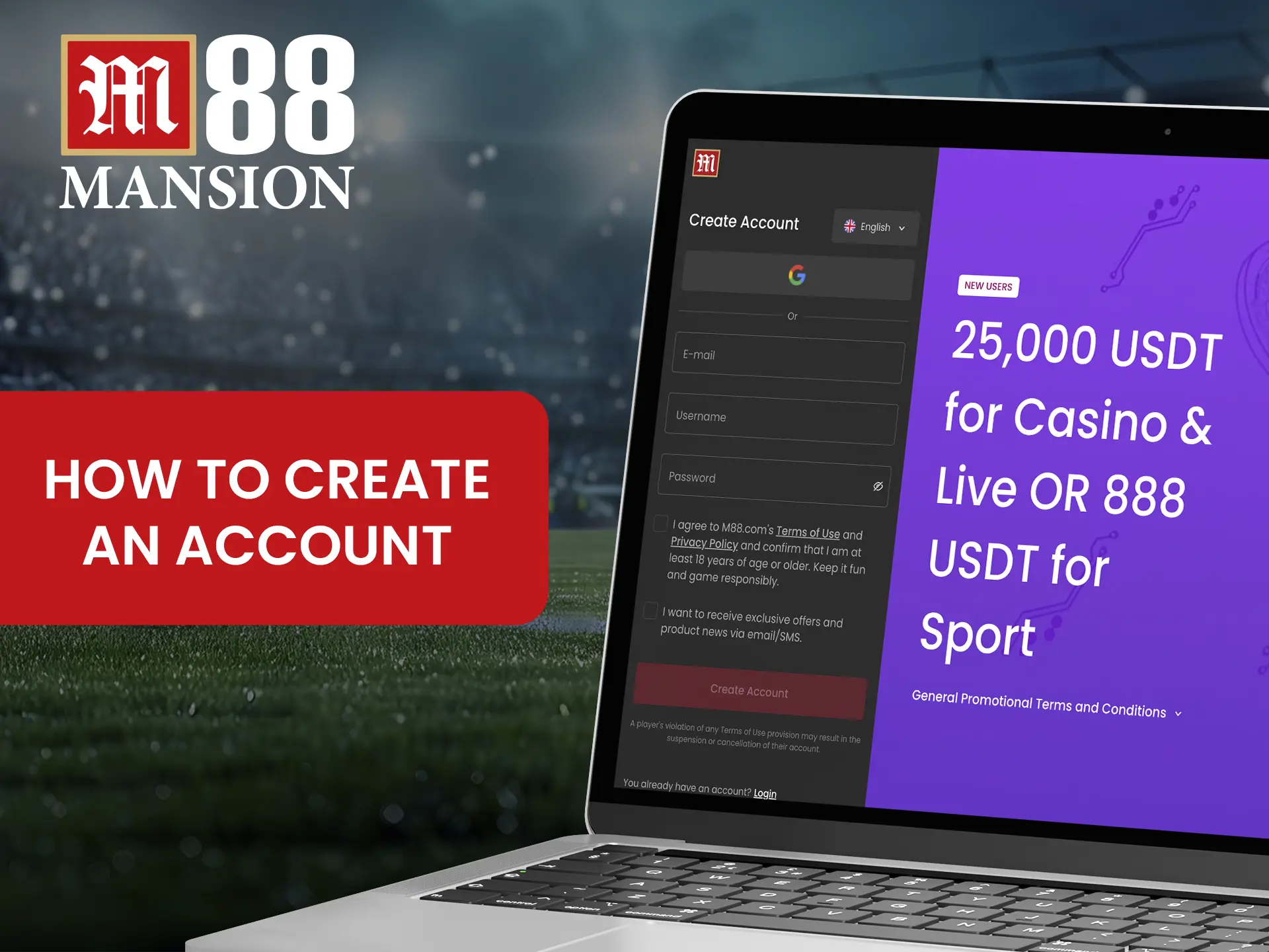 Since the site menu is intuitive, any level of user can cope with registration at M88 Casino.