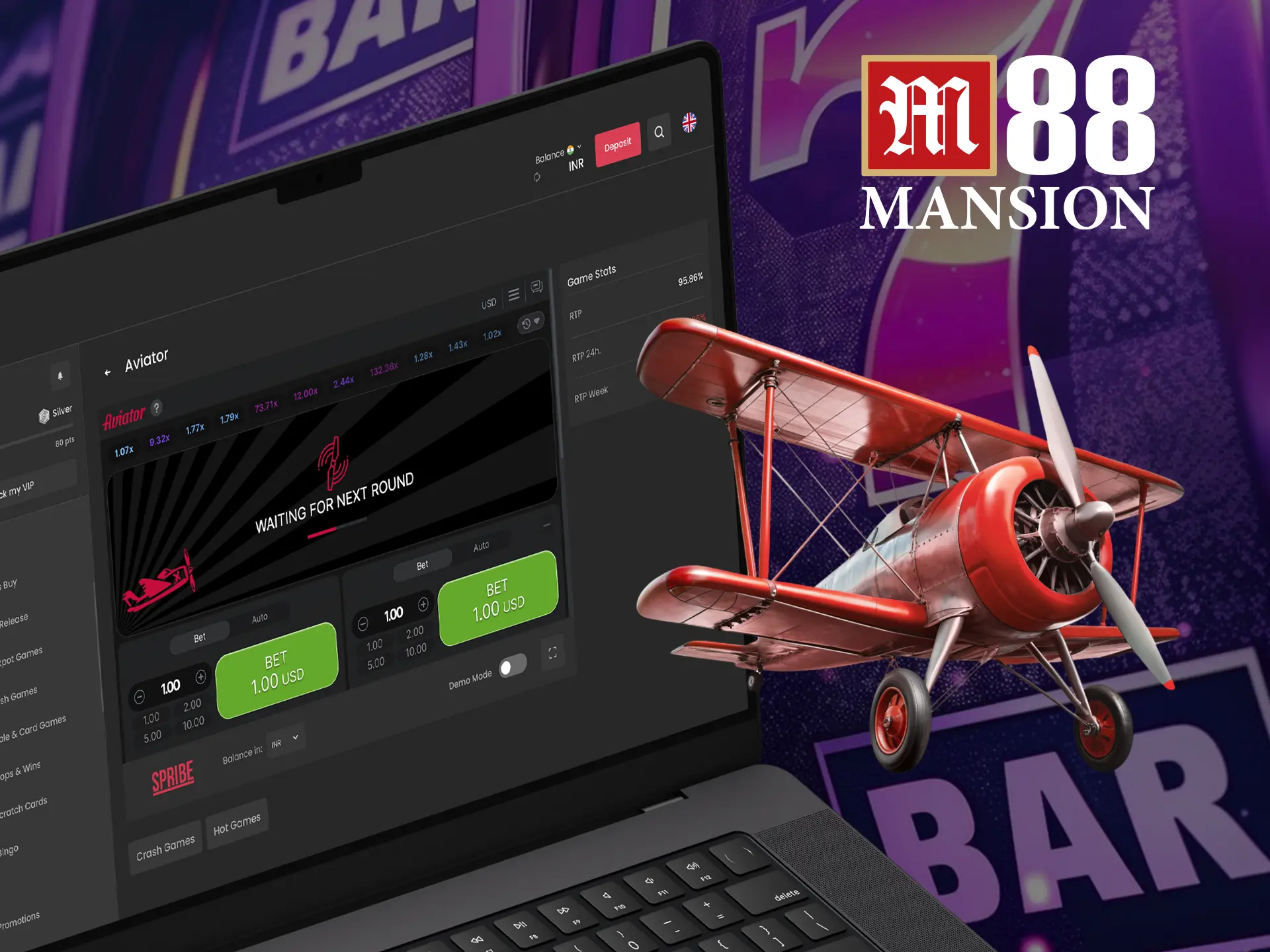 Enjoy regular wins in the Aviator game from M88 Casino.