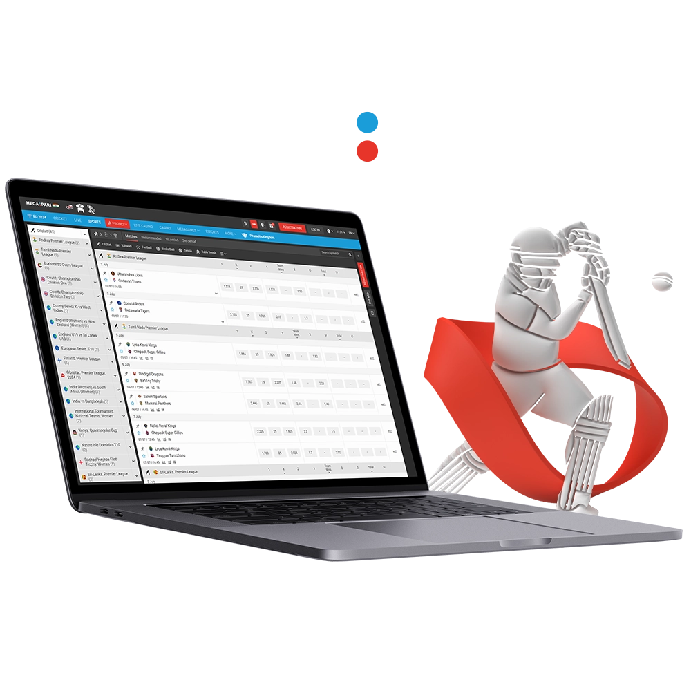 Become part of the exciting world of cricket betting with MegaPari.