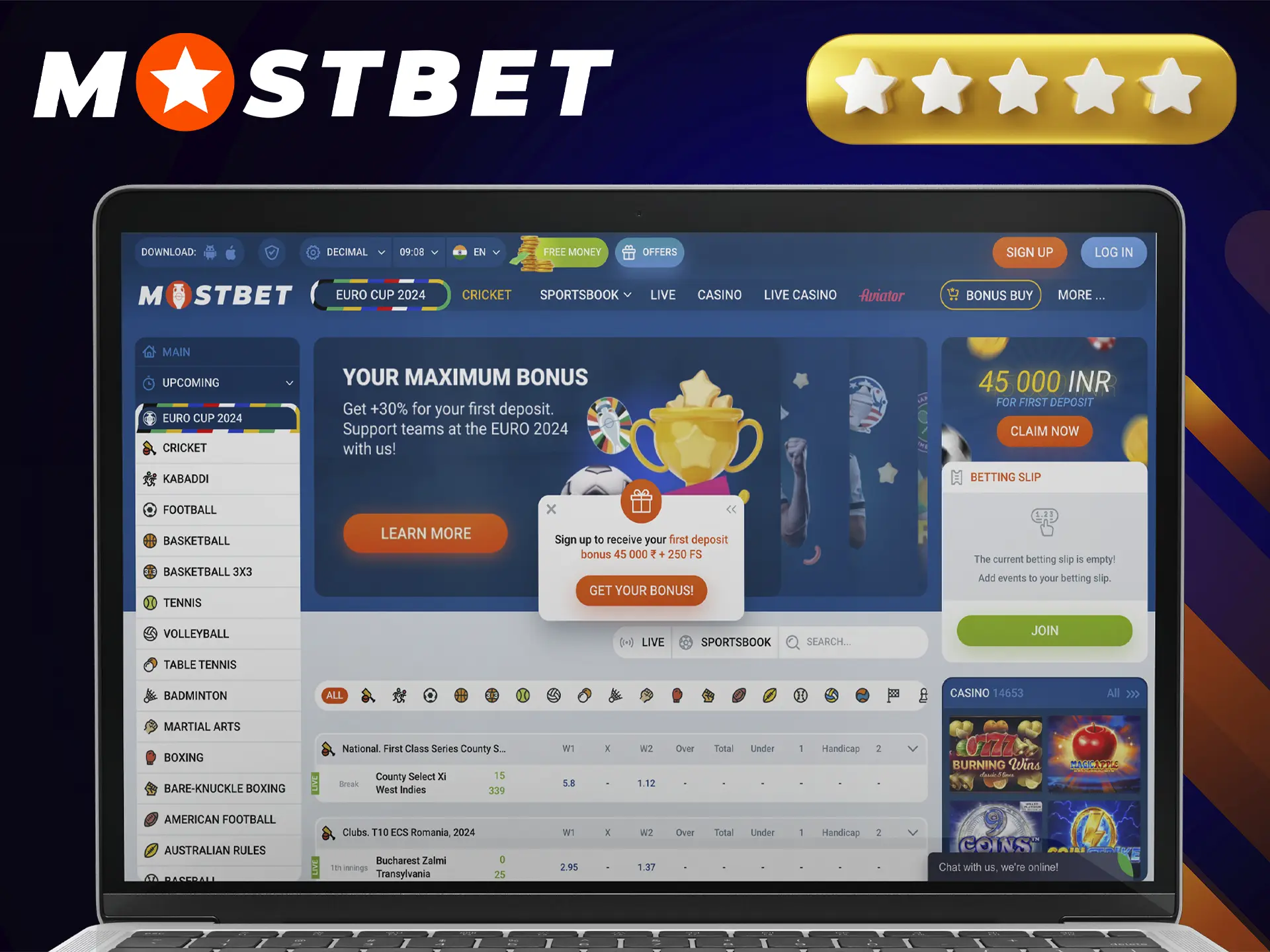 Familiarise yourself with the main advantages of the bookmaker Mostbet.