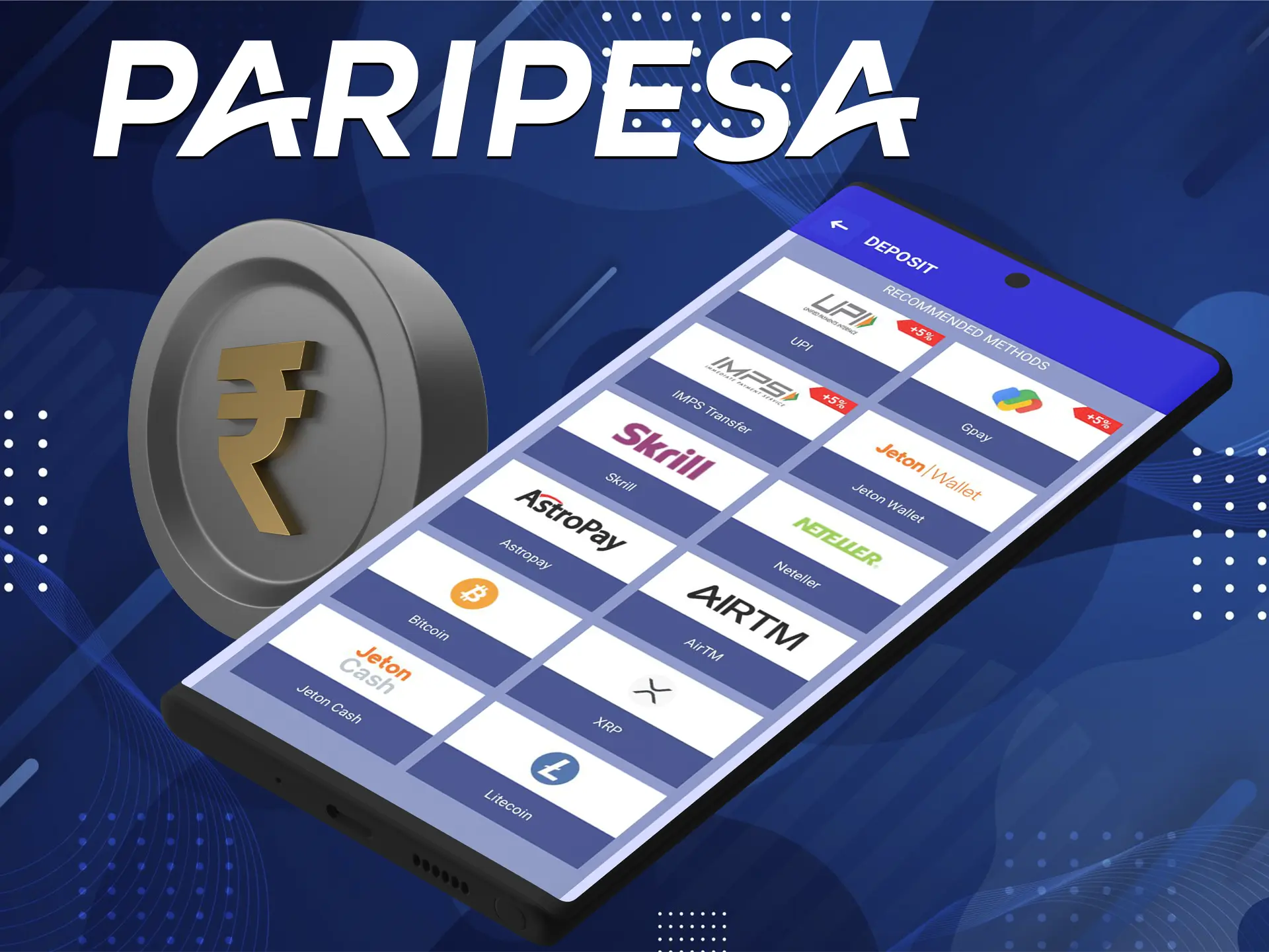 The Paripesa app is always available and allows customers to manage their funds from anywhere.