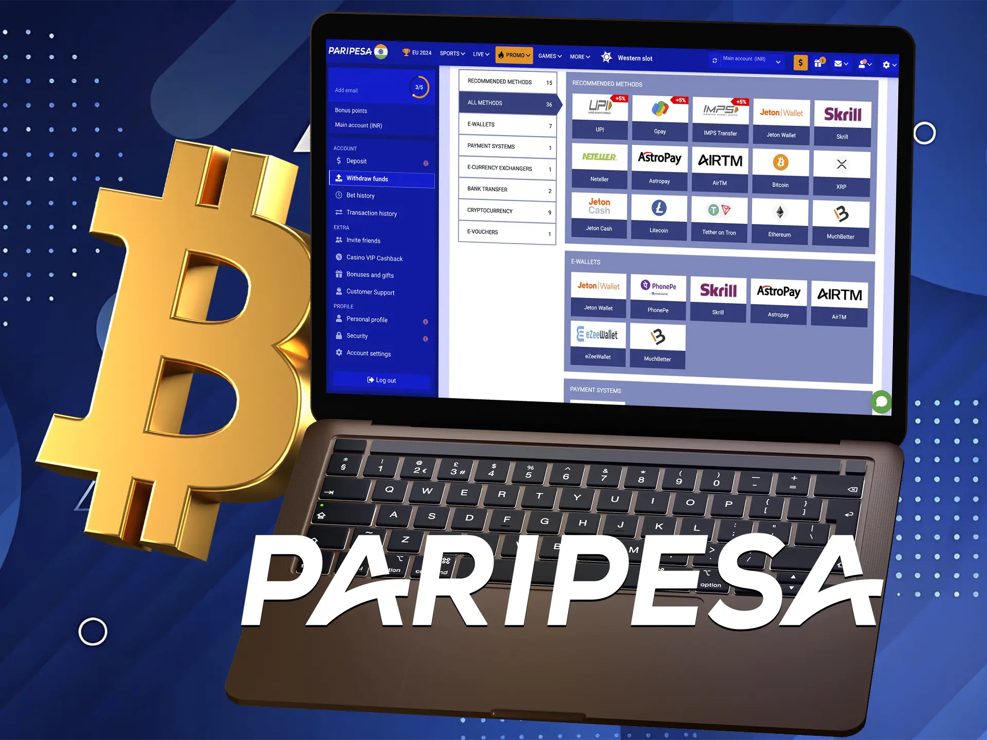 All types of transactions at Paripesa are heavily protected and provide security for your funds.