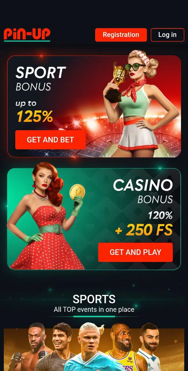 Type Pin Up Casino's official website into your browser's address bar.