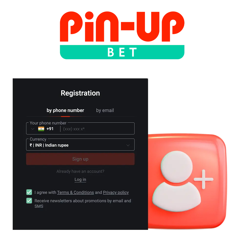 Check out the form to sign up for an account at Pin Up Casino.