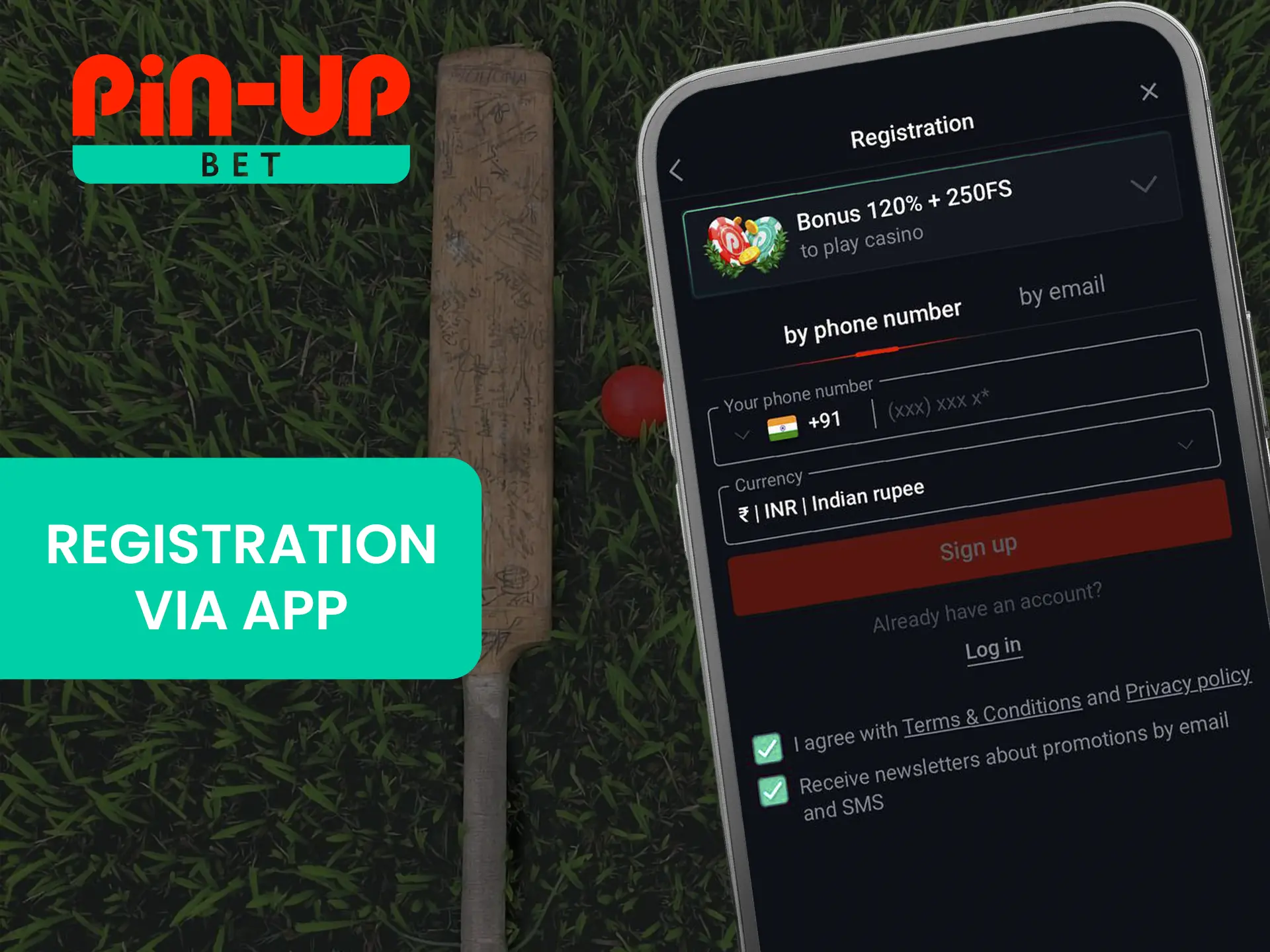 Using the Pin Up app you will be able to complete a simple registration wherever you are.