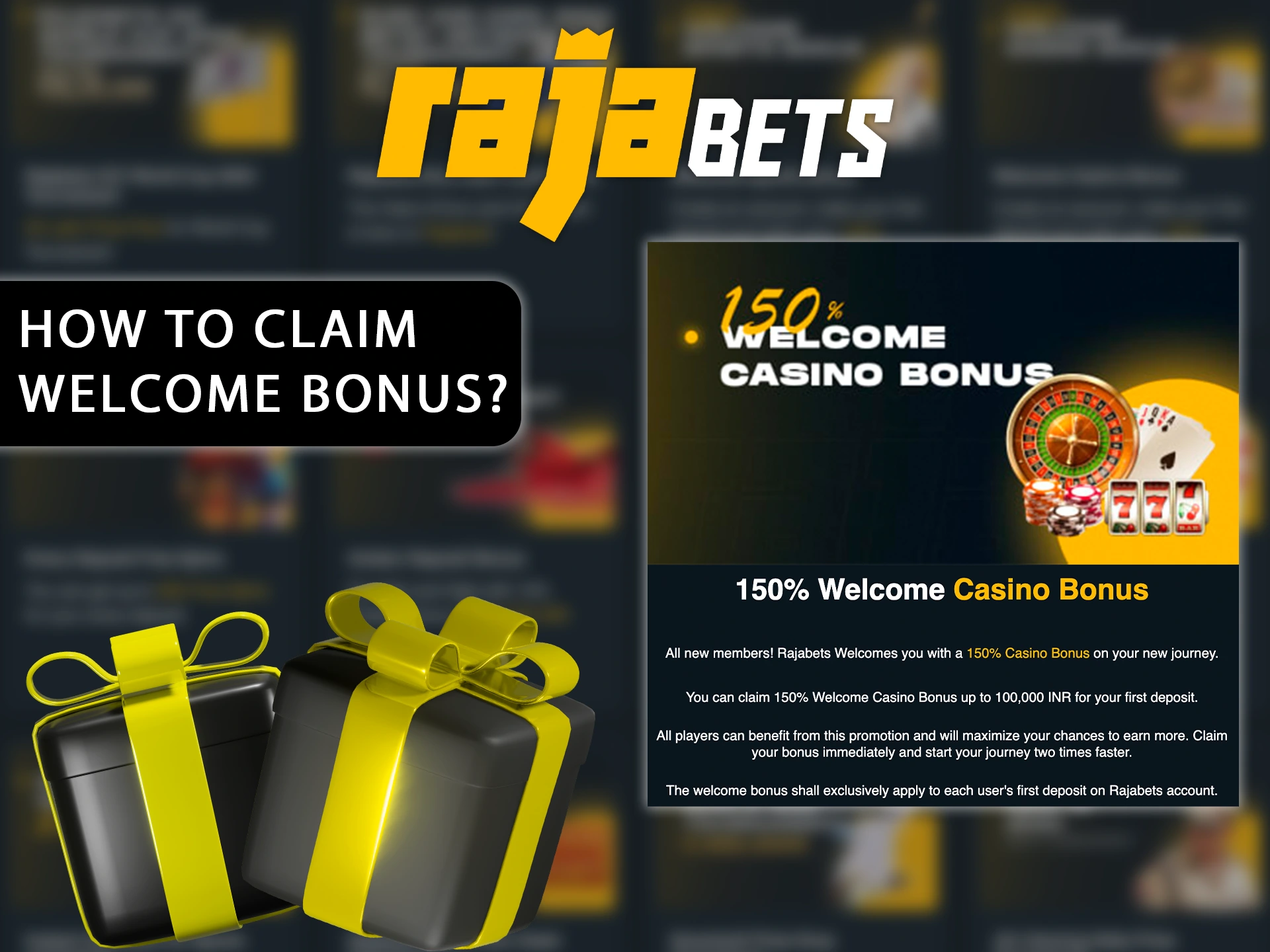 Here are simple instructions on how to claim the Rajabets welcome bonus.