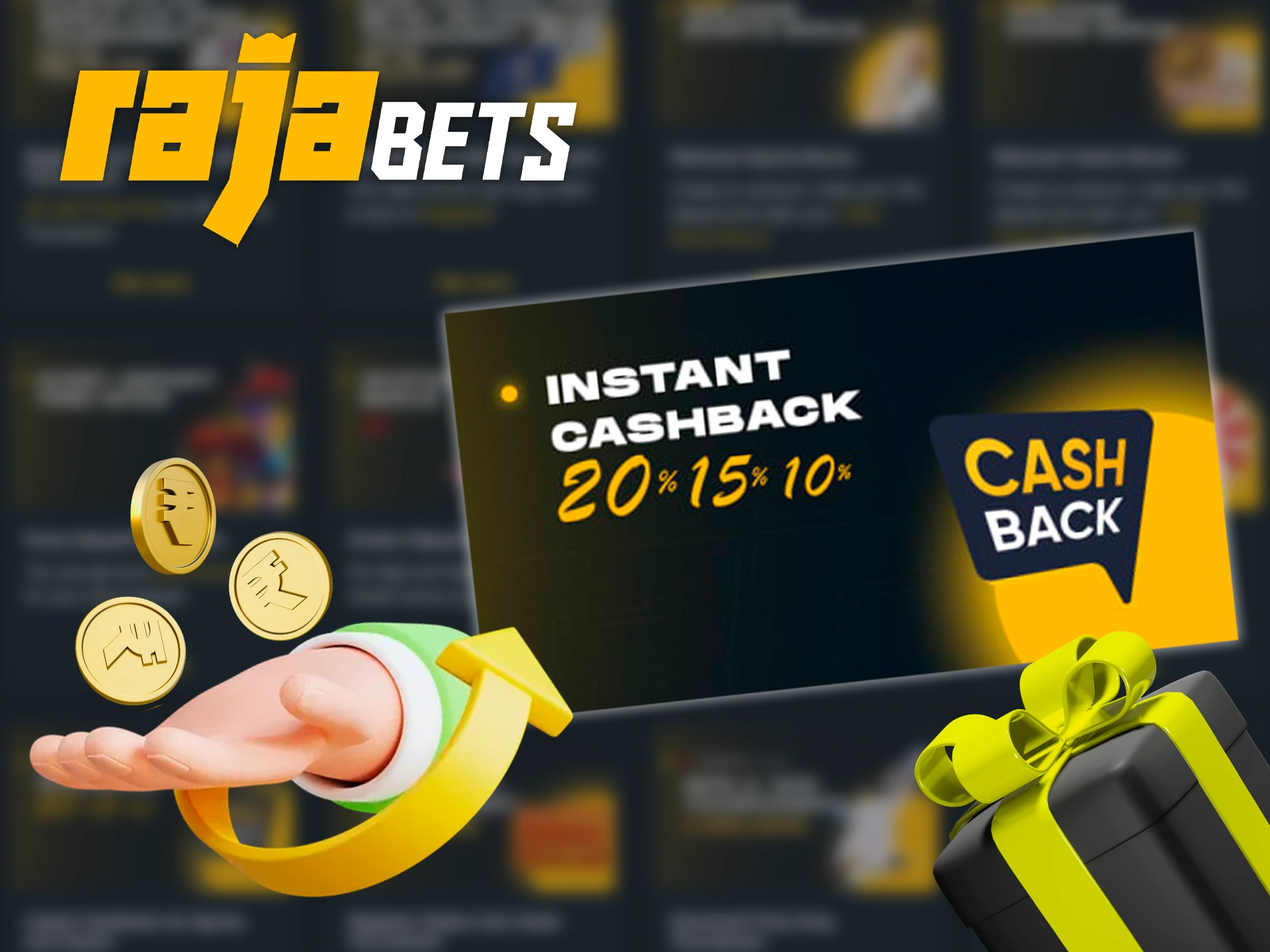 Get instant cashback on all sports and casino games at Rajabets.