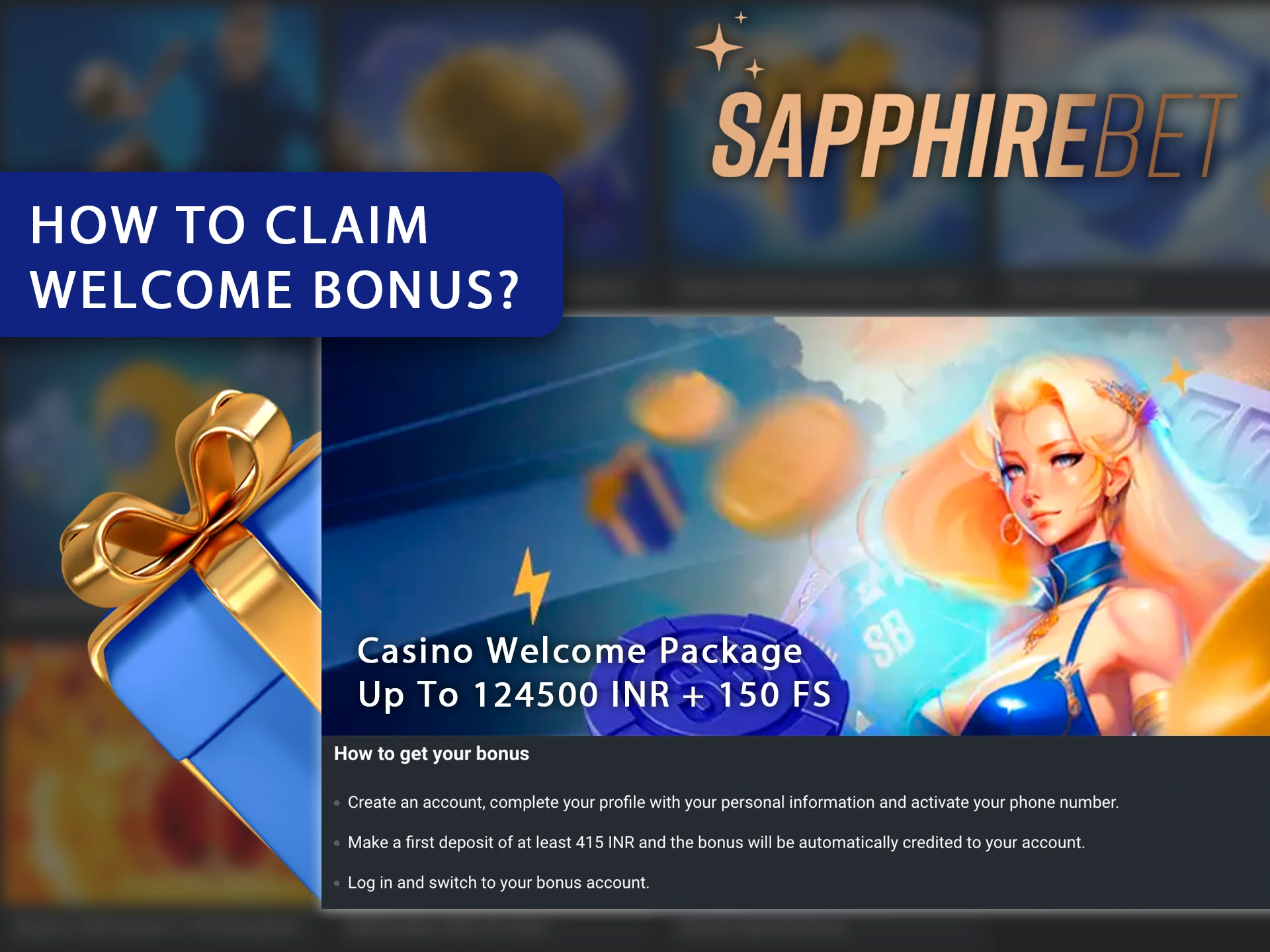 Here are simple instructions on how to claim the Sapphirebet welcome bonus.