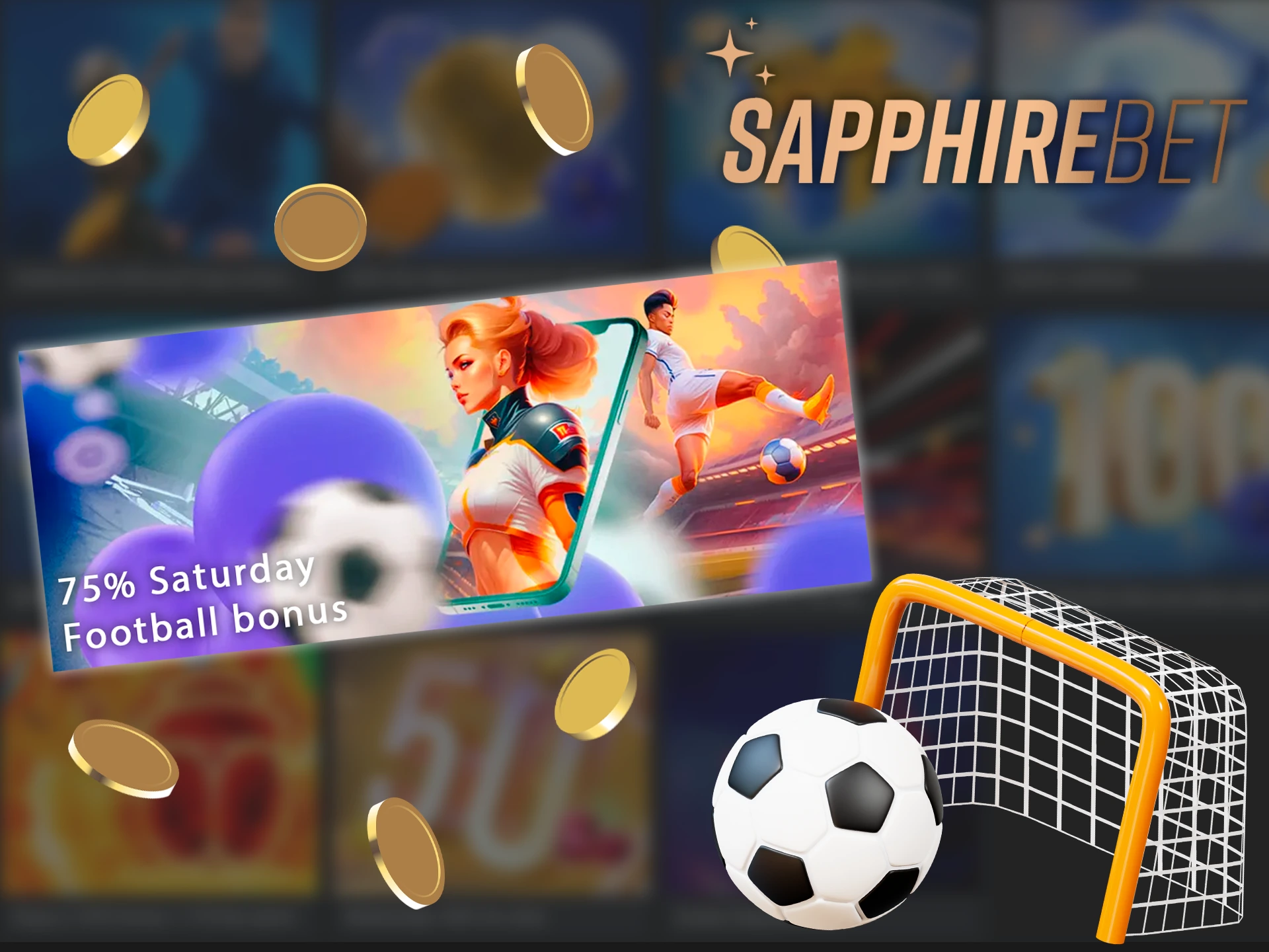 Every Saturday, Sapphirebet offers a 75% bonus on football betting deposits.