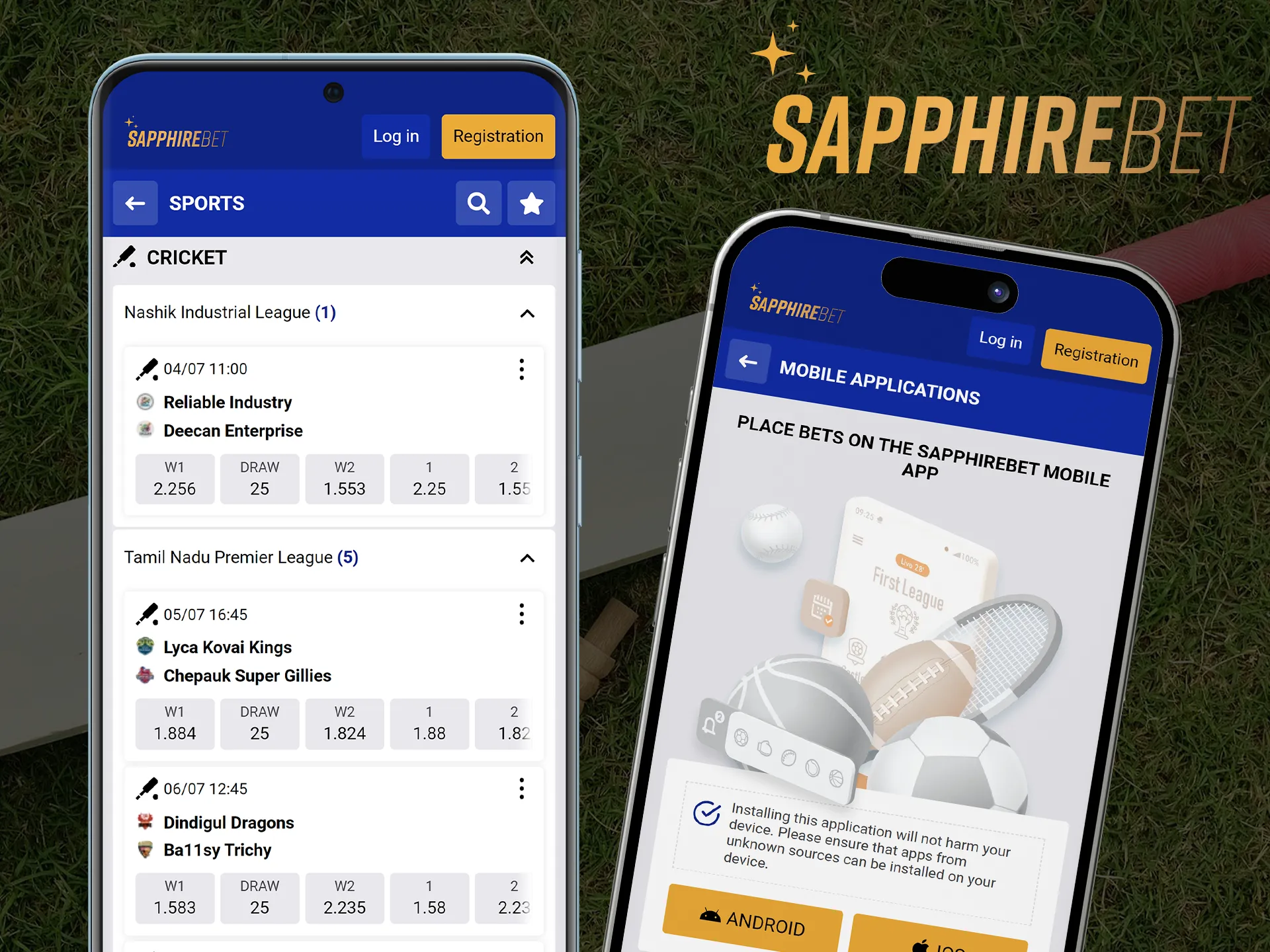 Download the Sapphirebet app and bet on cricket right on the go.