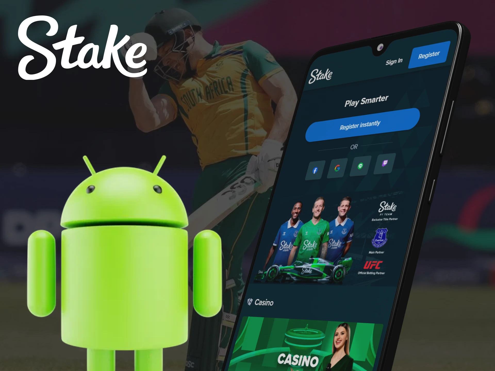 Download the Stake mobile app on your Android device.