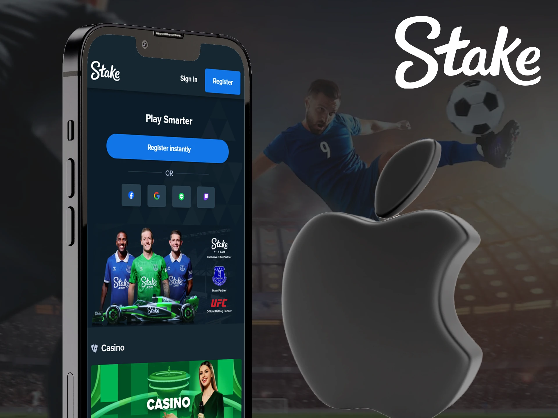 Stake Casino offers iOS users to download their mobile app.