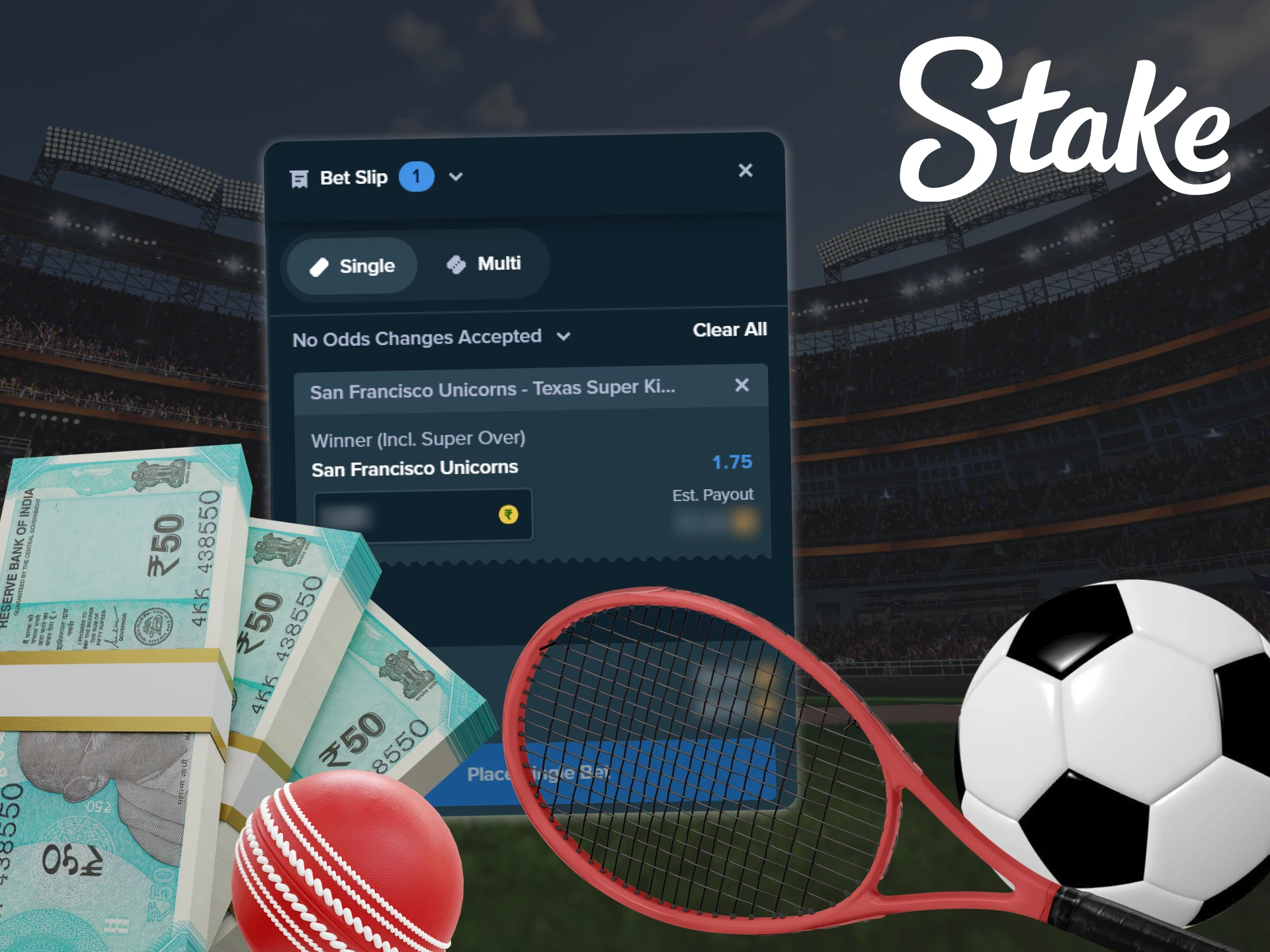 Stake Casino makes it easy to bet on different sports.