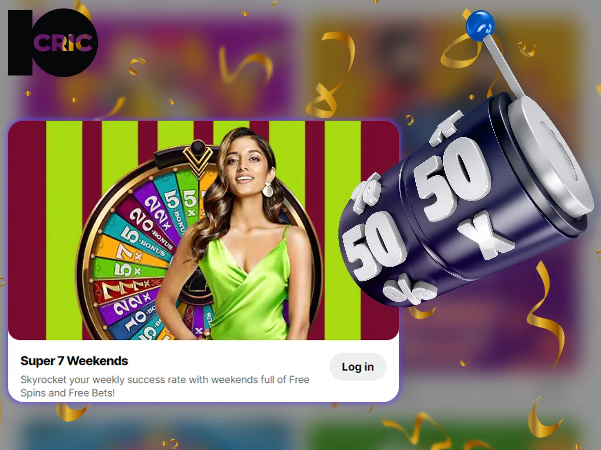 Play Live Casino at 10Cric from Monday to Thursday and get freebets or cash rewards.