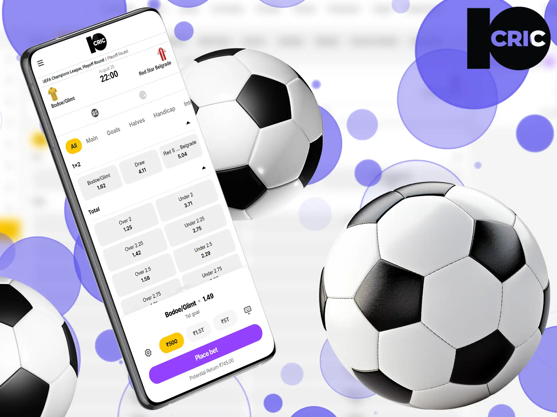 Start betting on football with the 10Cric mobile app.