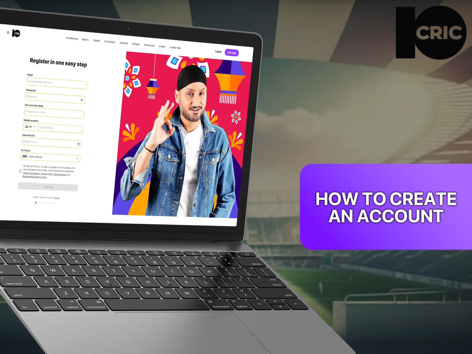 Learn how to create an account on the 10Cric website.