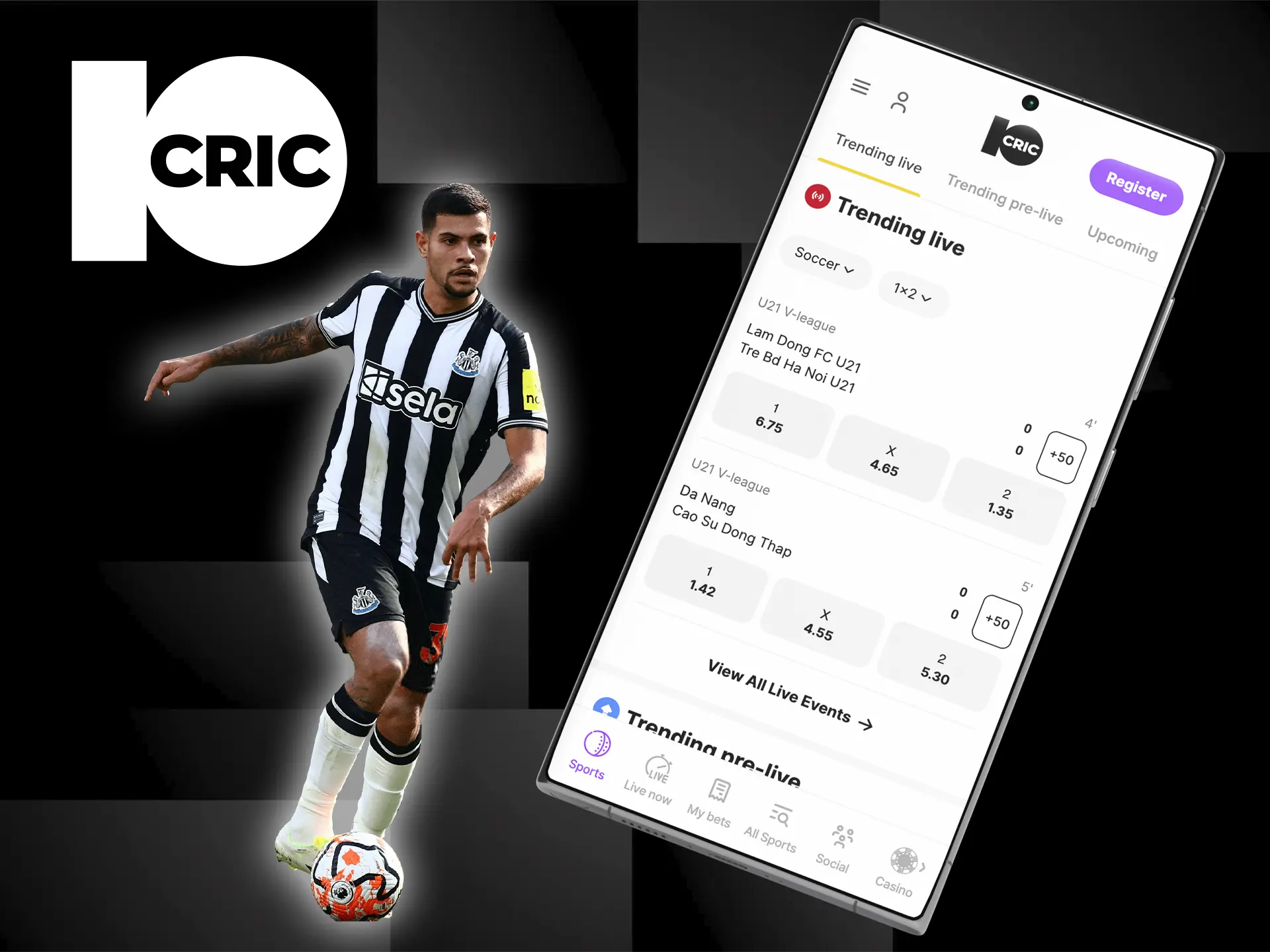 Choose a profitable strategy for betting on football events and make accurate predictions in the 10cric app.