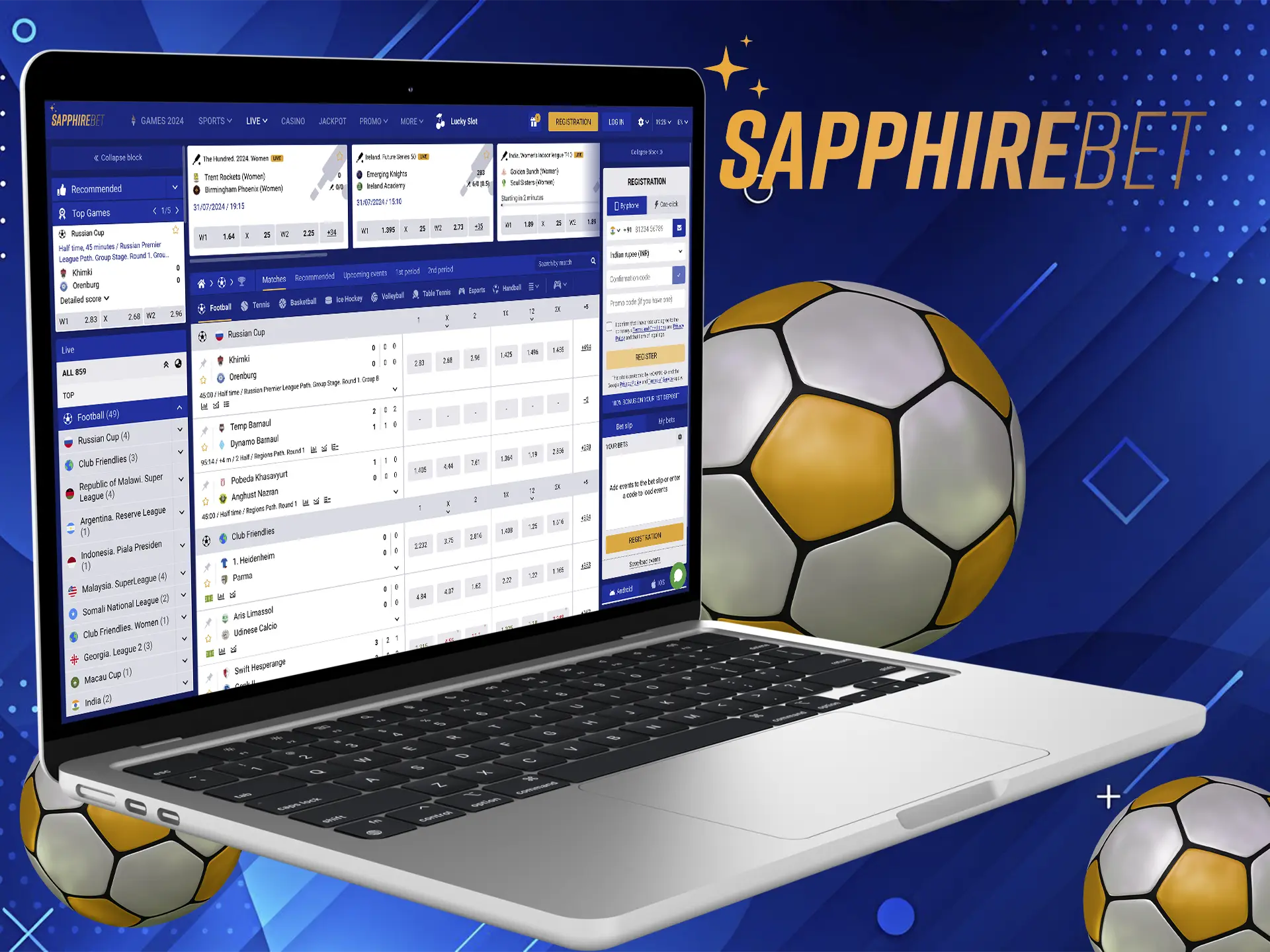 Place your football bets at Sapphirebet and win with your favourite team.