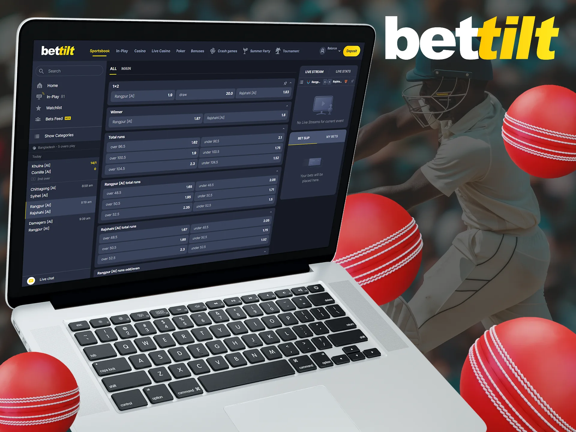 Find out what cricket betting odds are available at Bettilt.