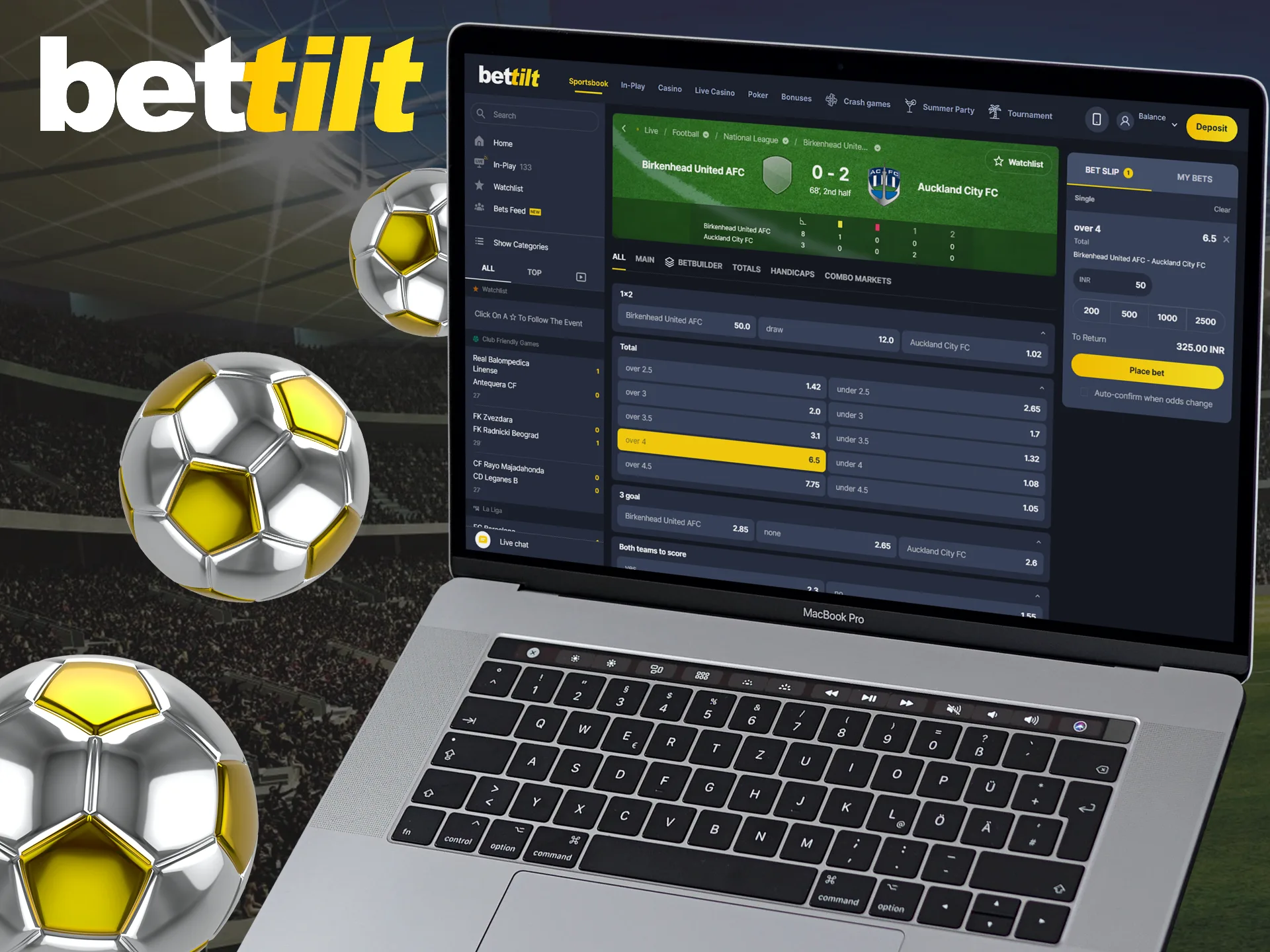 Enter all the details for the bet and confirm it at Bettilt.